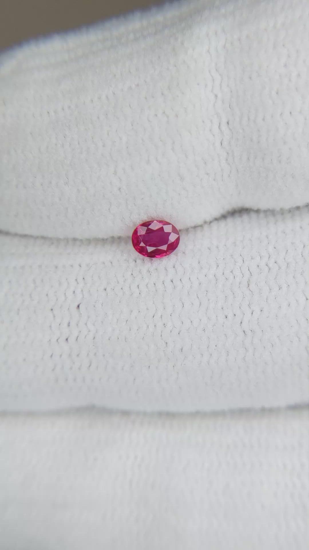 0.23 Ct. Pinkish Red Ruby from Burma (Myanmar) Size Video
