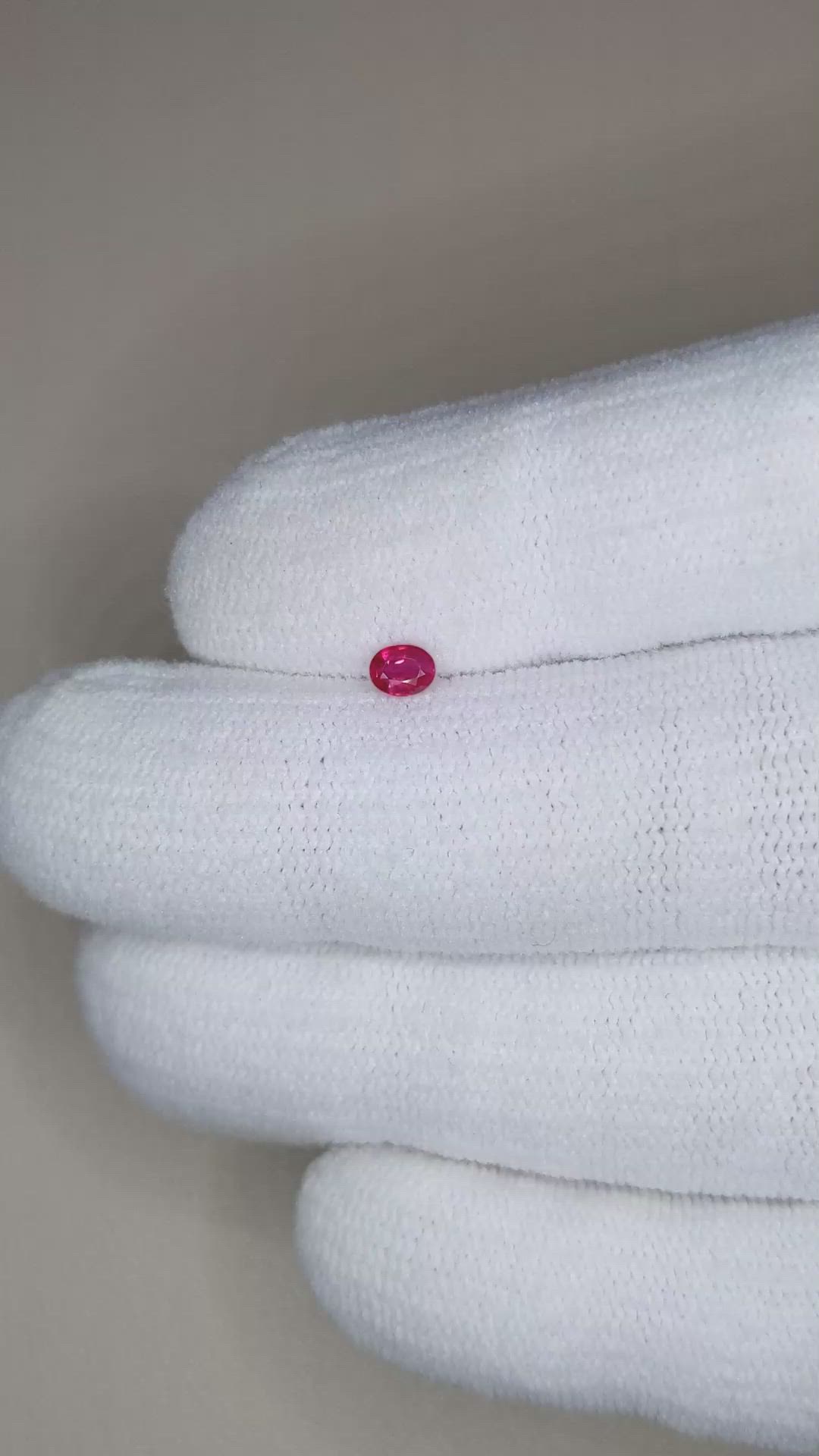 0.23 Ct. Pinkish Red Ruby from Burma (Myanmar) Size Video