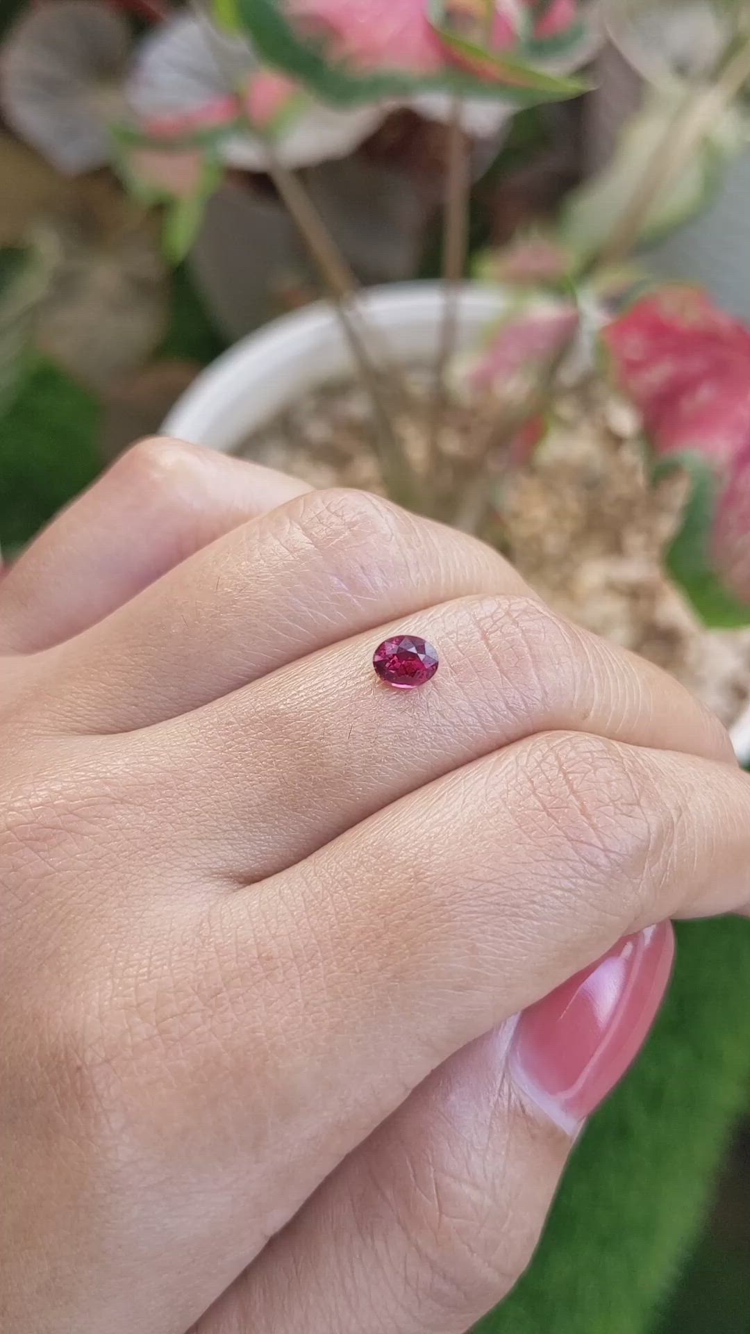 0.68 Ct. Purplish Red Ruby from Ceylon (Sri Lanka) Size Video