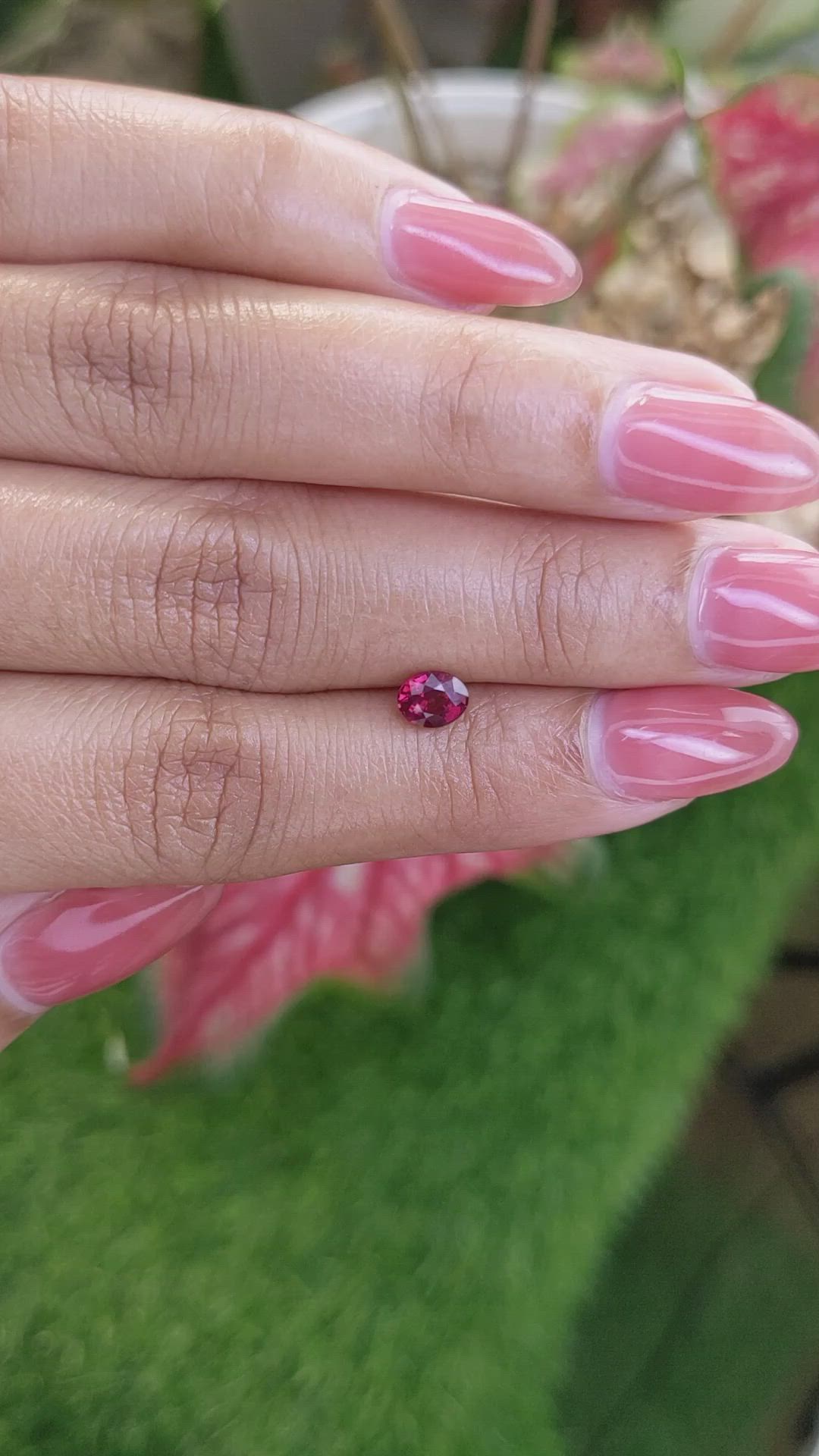 0.68 Ct. Purplish Red Ruby from Ceylon (Sri Lanka) Size Video