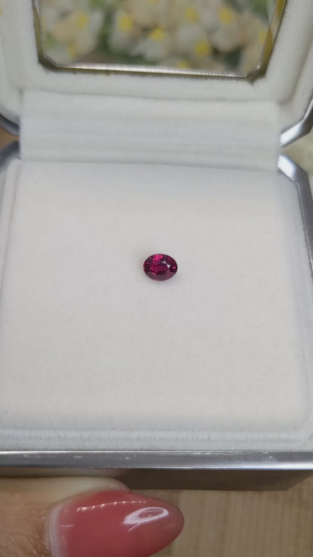 0.68 Ct. Purplish Red Ruby from Ceylon (Sri Lanka) Size Video