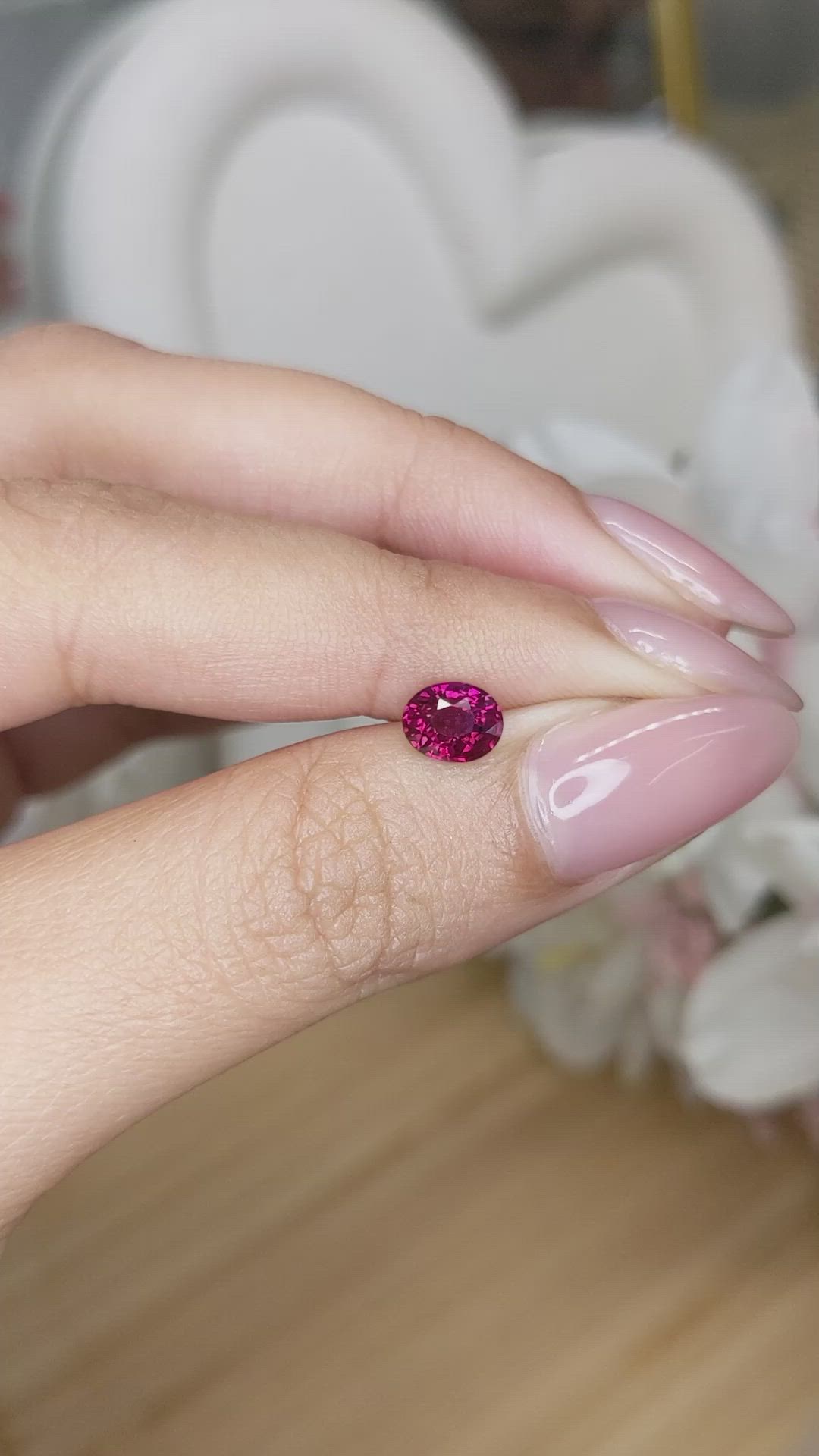 1.07 Ct. Purplish Red Ruby from Ceylon (Sri Lanka) Size Video