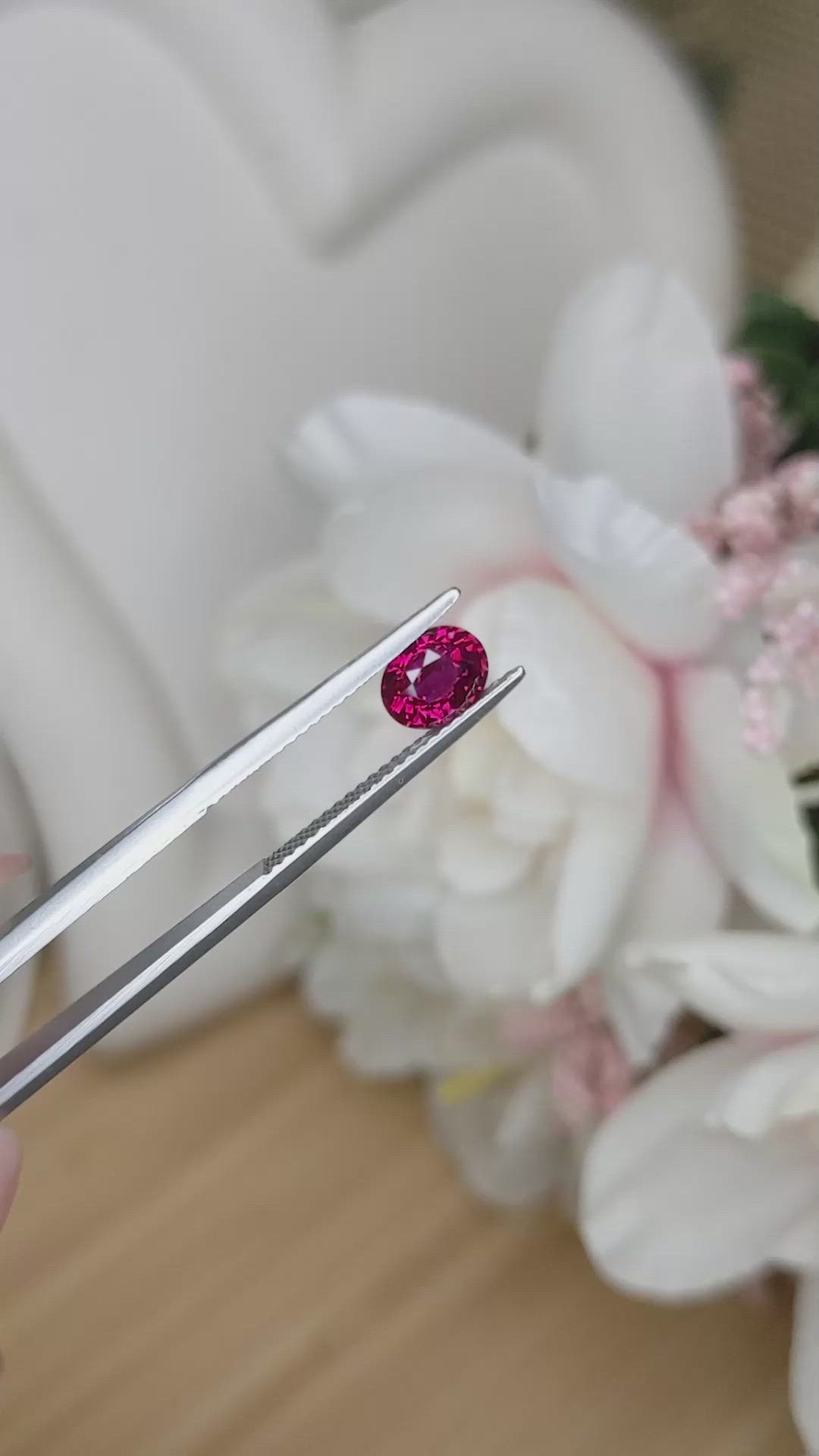1.07 Ct. Purplish Red Ruby from Ceylon (Sri Lanka) Size Video