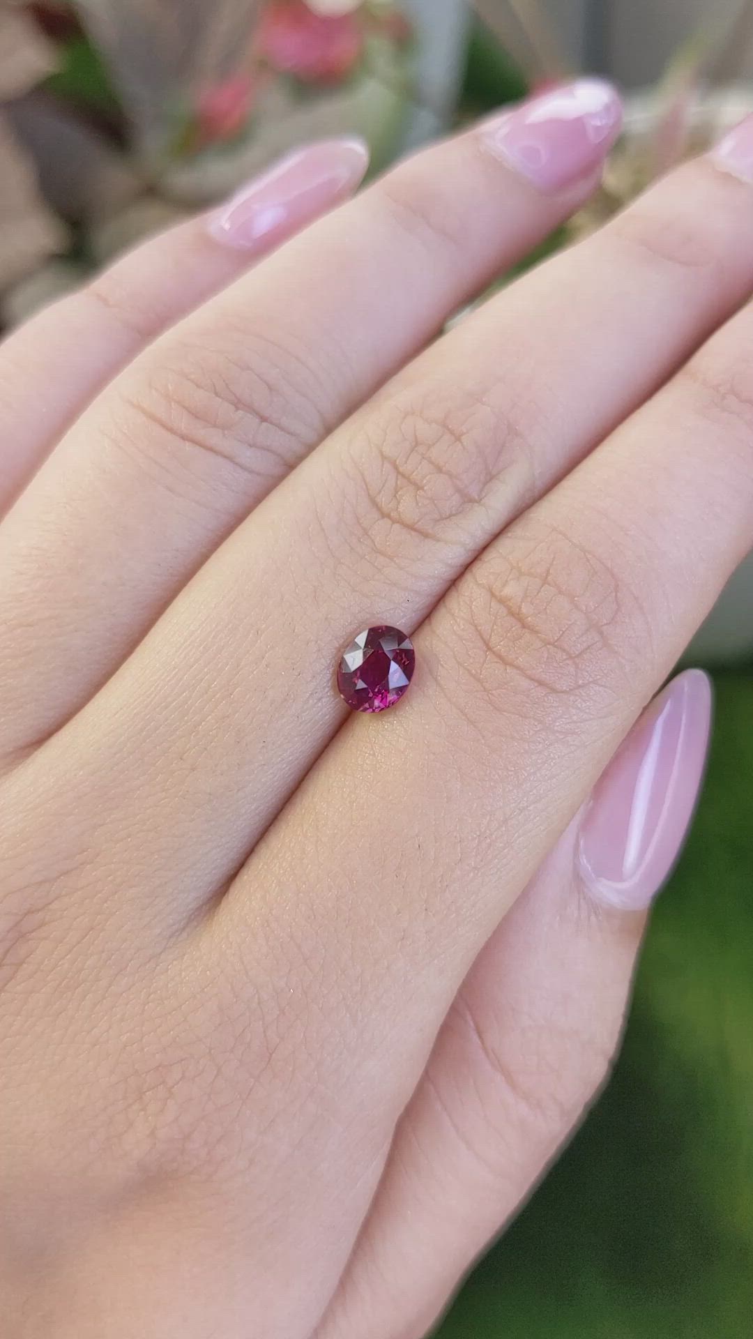 1.07 Ct. Purplish Red Ruby from Ceylon (Sri Lanka) Size Video