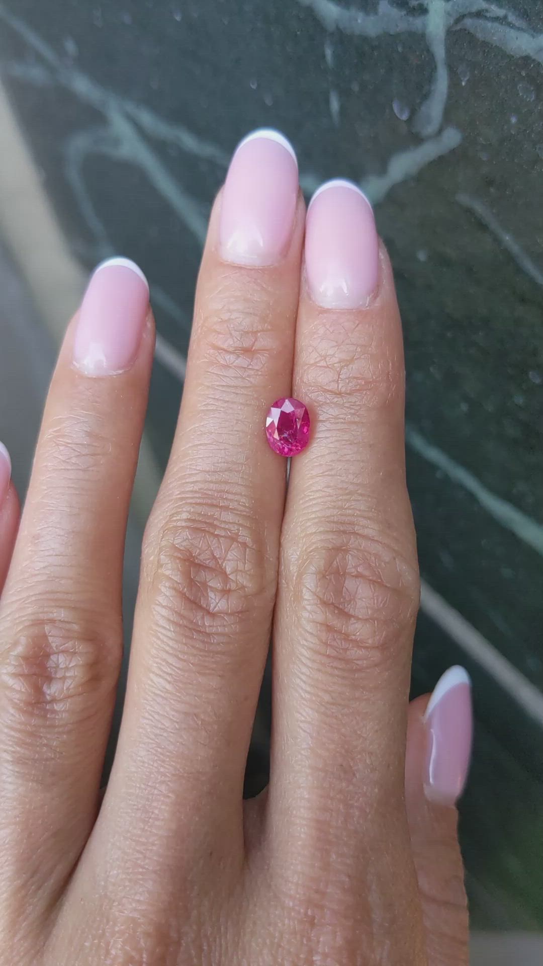 1.37 Ct. Pinkish Red Ruby from Burma (Myanmar) Size Video