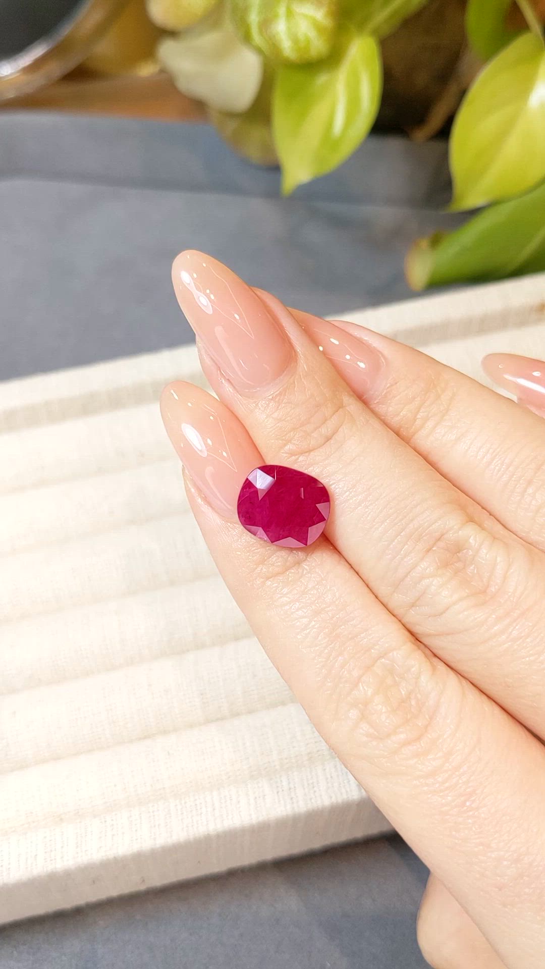 5.34 Ct. Purplish Red Ruby from Mozambique Size Video