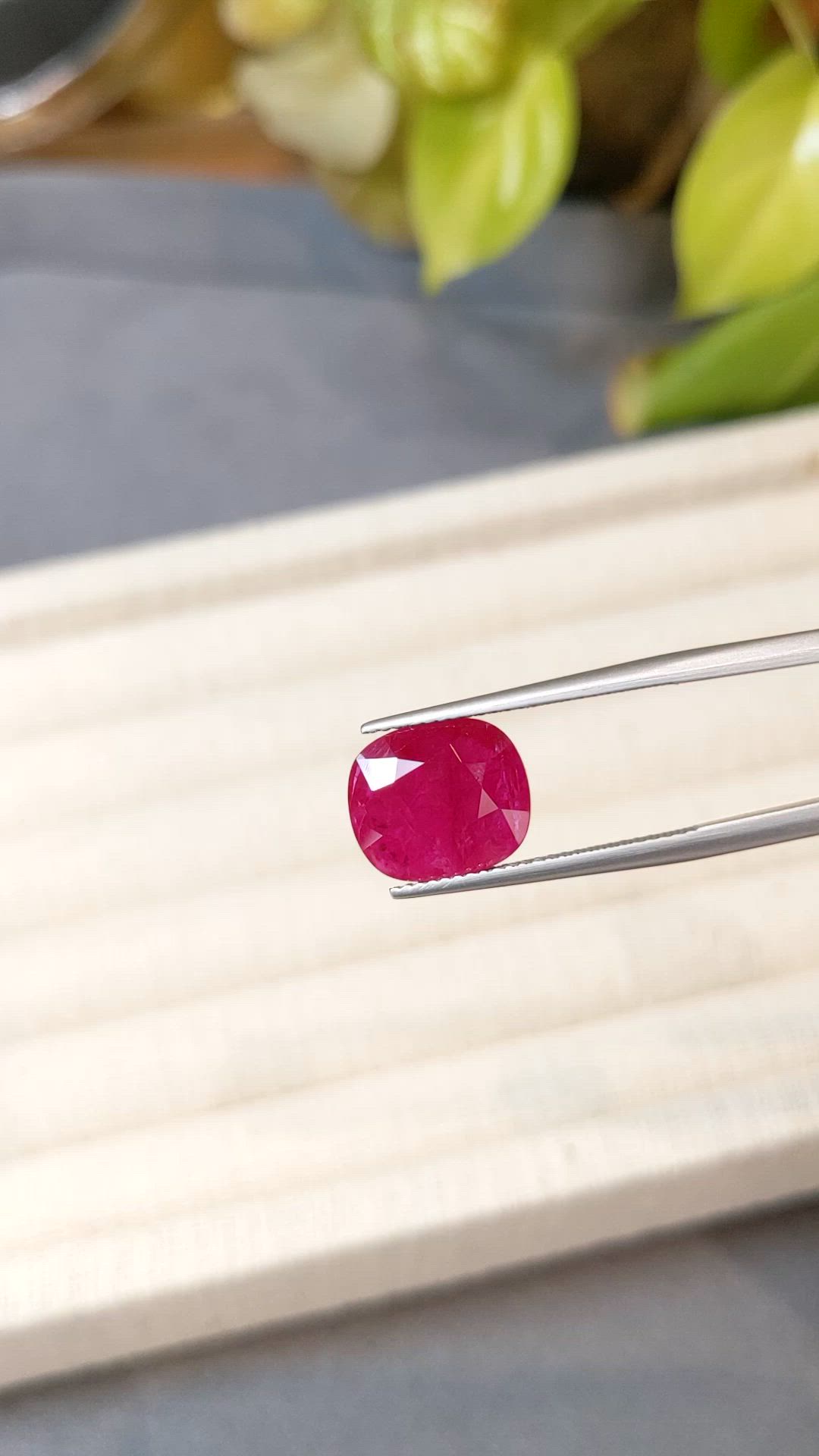 5.34 Ct. Purplish Red Ruby from Mozambique Size Video
