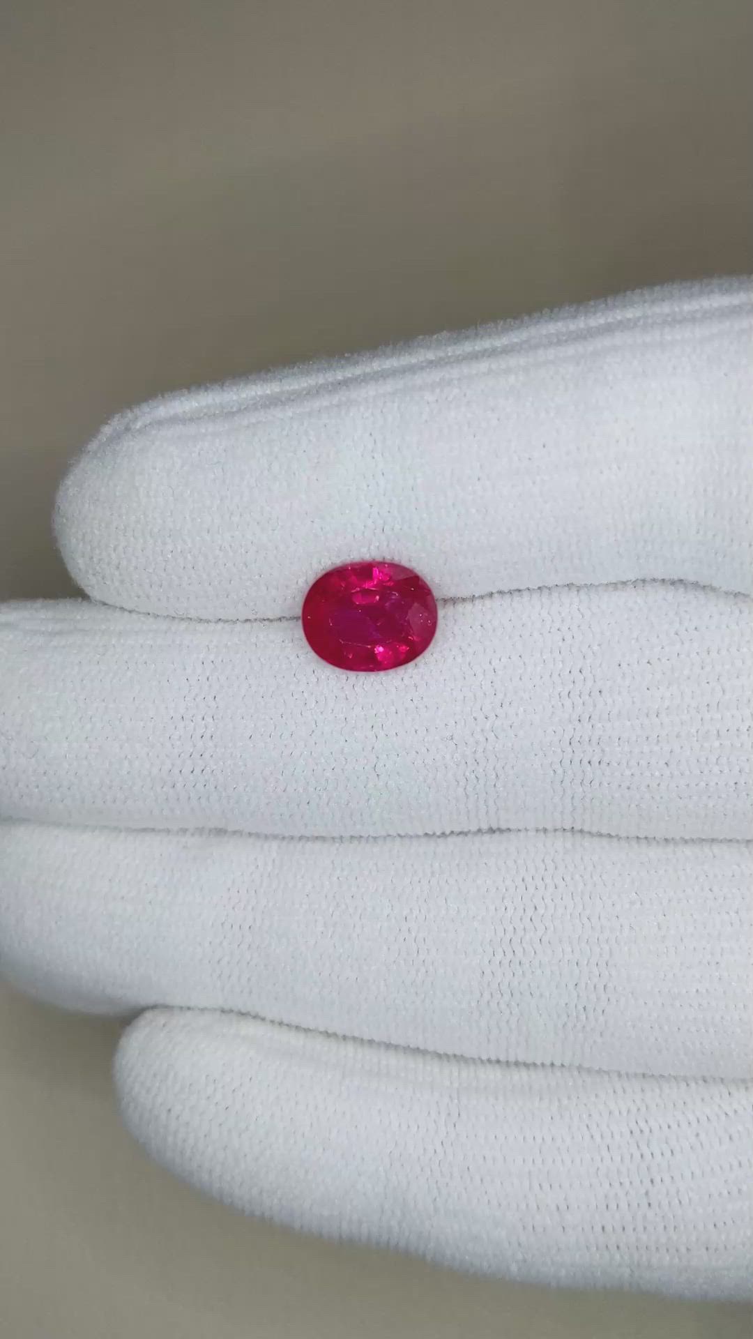 2.73 Ct. Pinkish Red Ruby from Mozambique Size Video