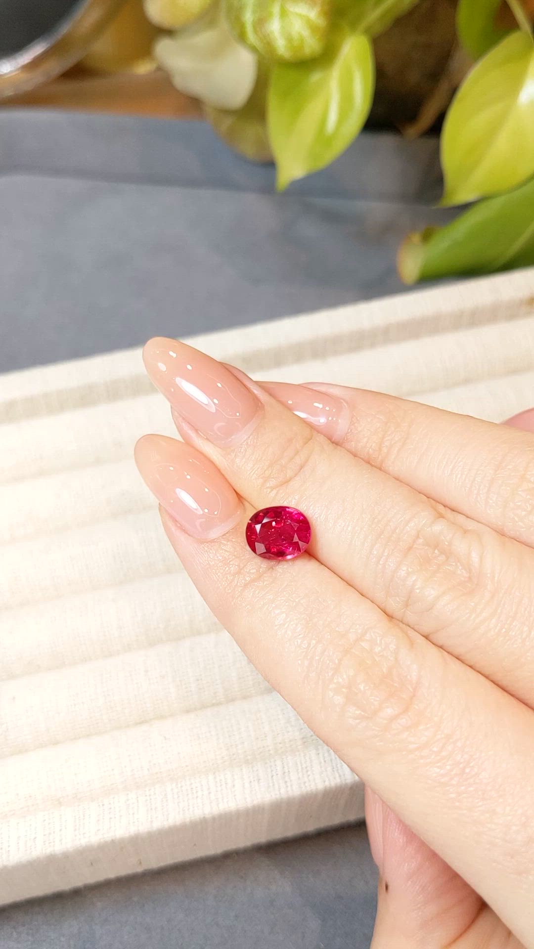 2.73 Ct. Pinkish Red Ruby from Mozambique Size Video