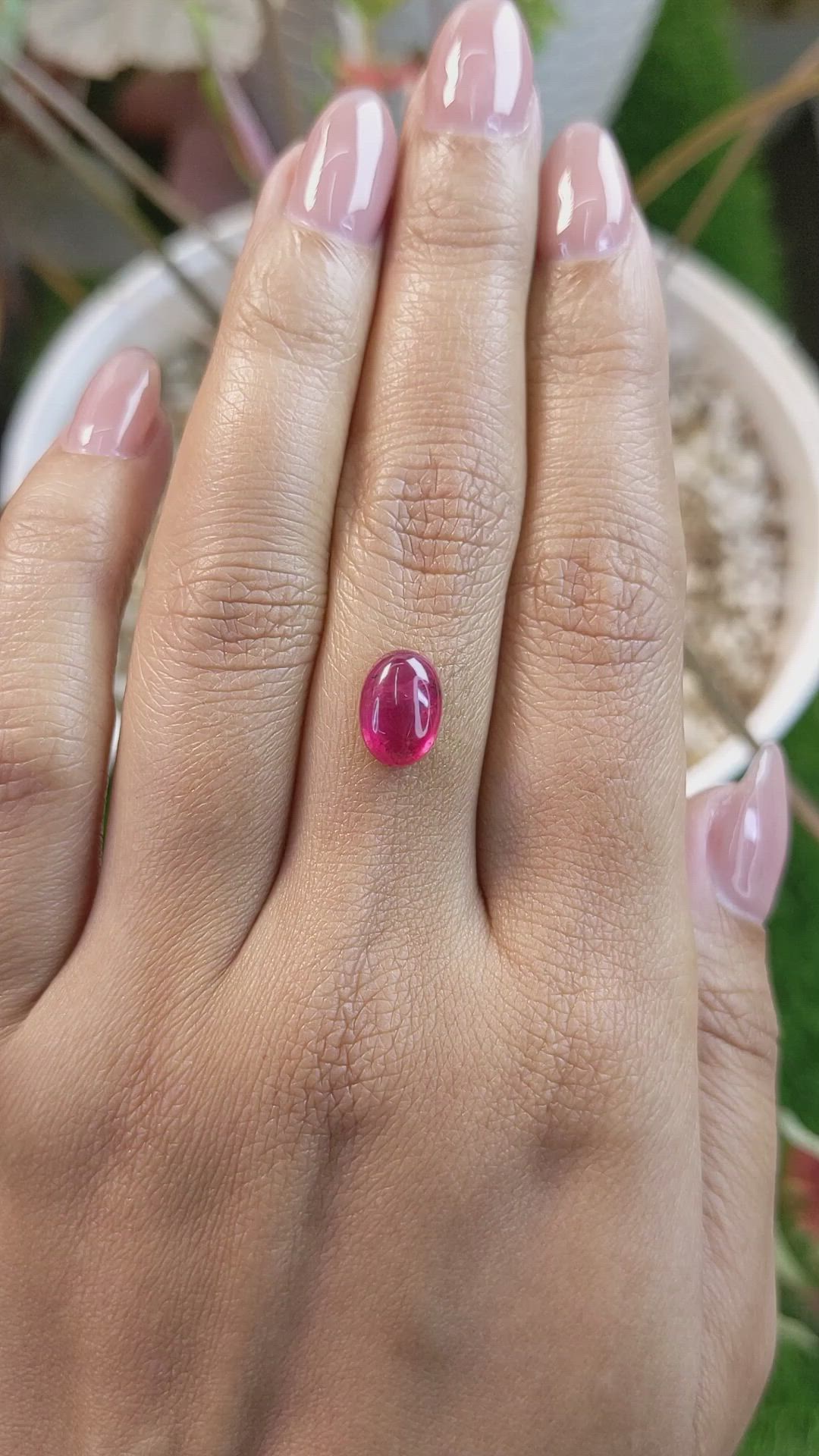 2.61 Ct. Pinkish Red Cabochon Ruby from Tanzania Size Video