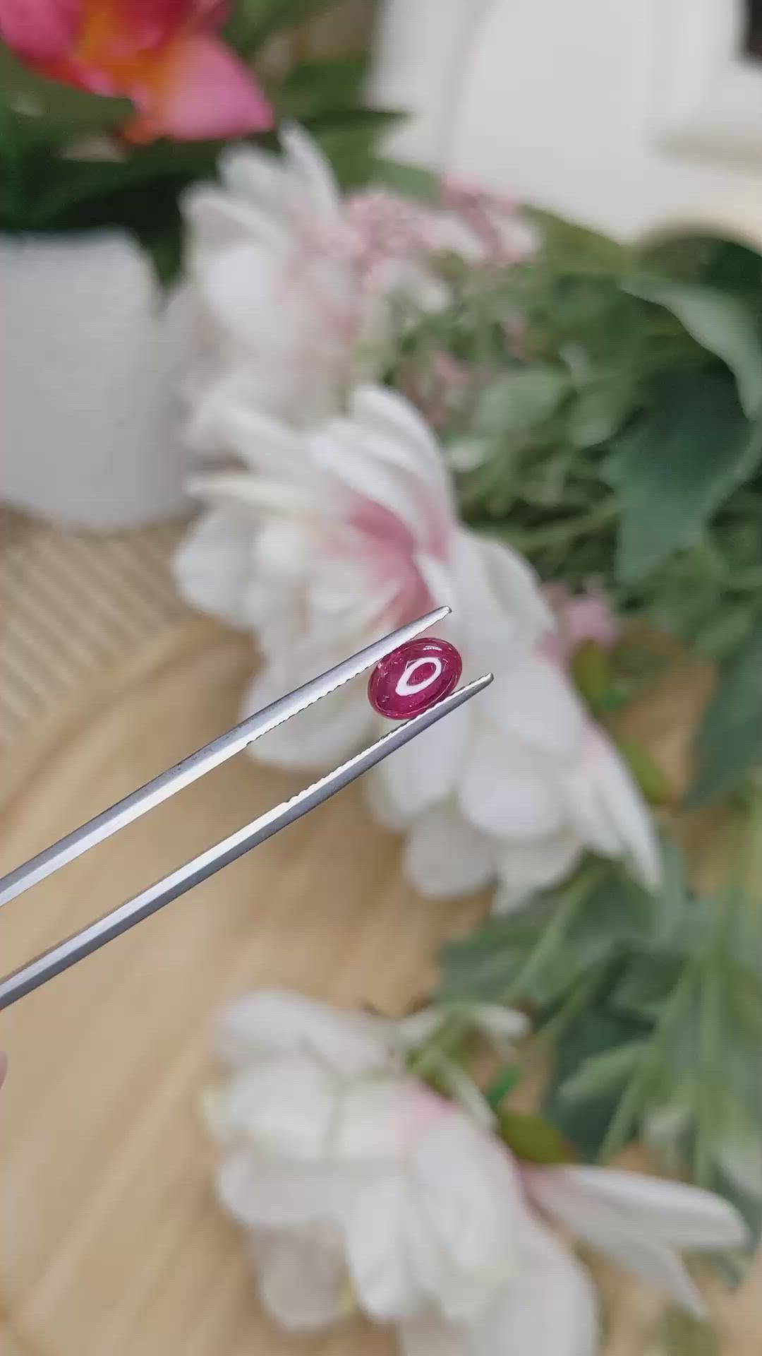 1.26 Ct. Pinkish Red Cabochon Ruby from Tanzania Size Video