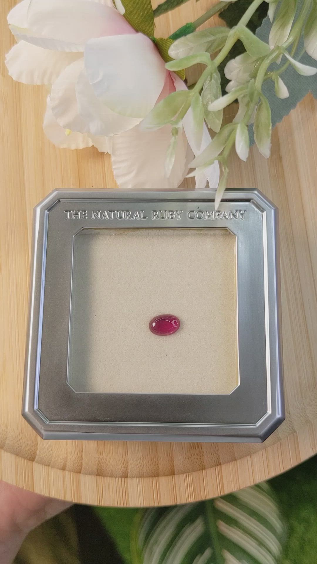1.26 Ct. Pinkish Red Cabochon Ruby from Tanzania Size Video
