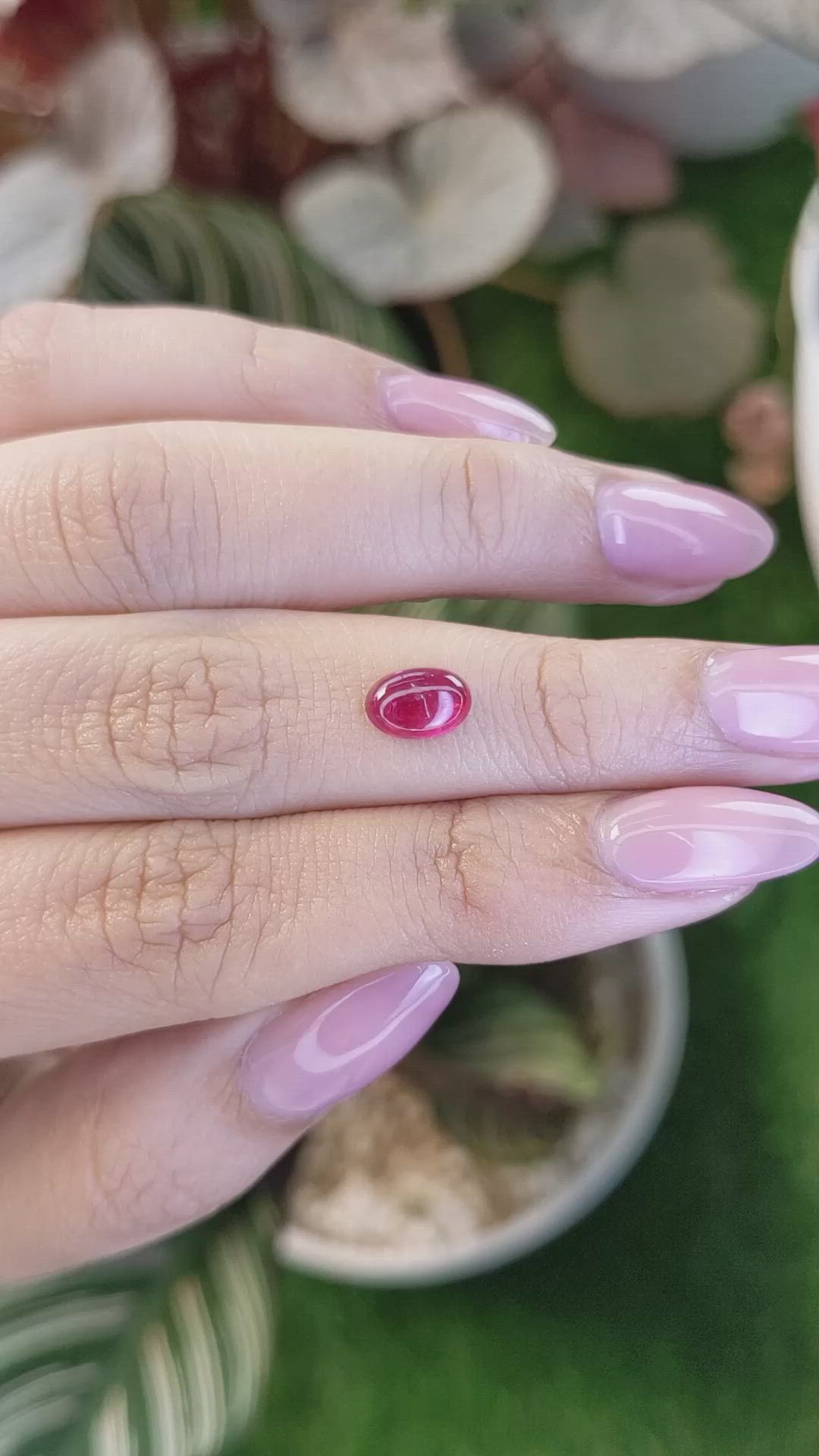 1.26 Ct. Pinkish Red Cabochon Ruby from Tanzania Size Video