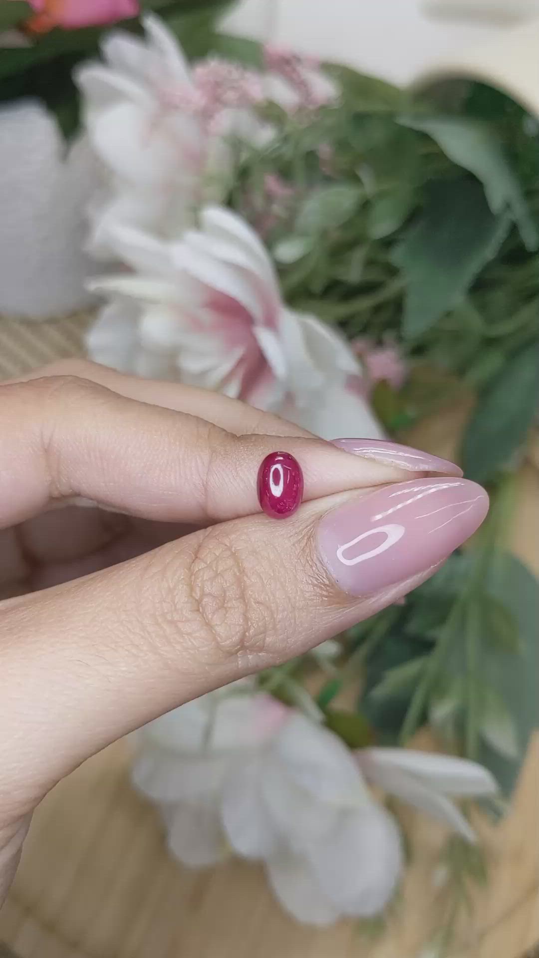 1.26 Ct. Pinkish Red Cabochon Ruby from Tanzania Size Video