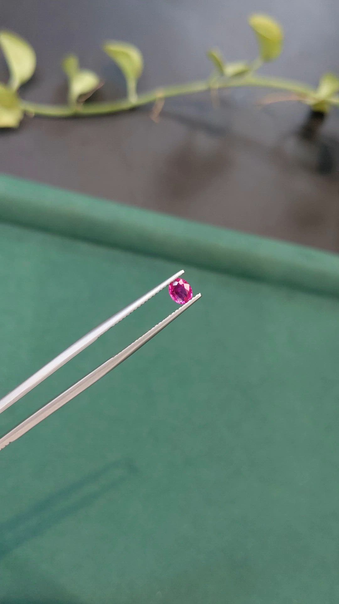 0.41 Ct. Pinkish Red Ruby from Burma (Myanmar) Size Video