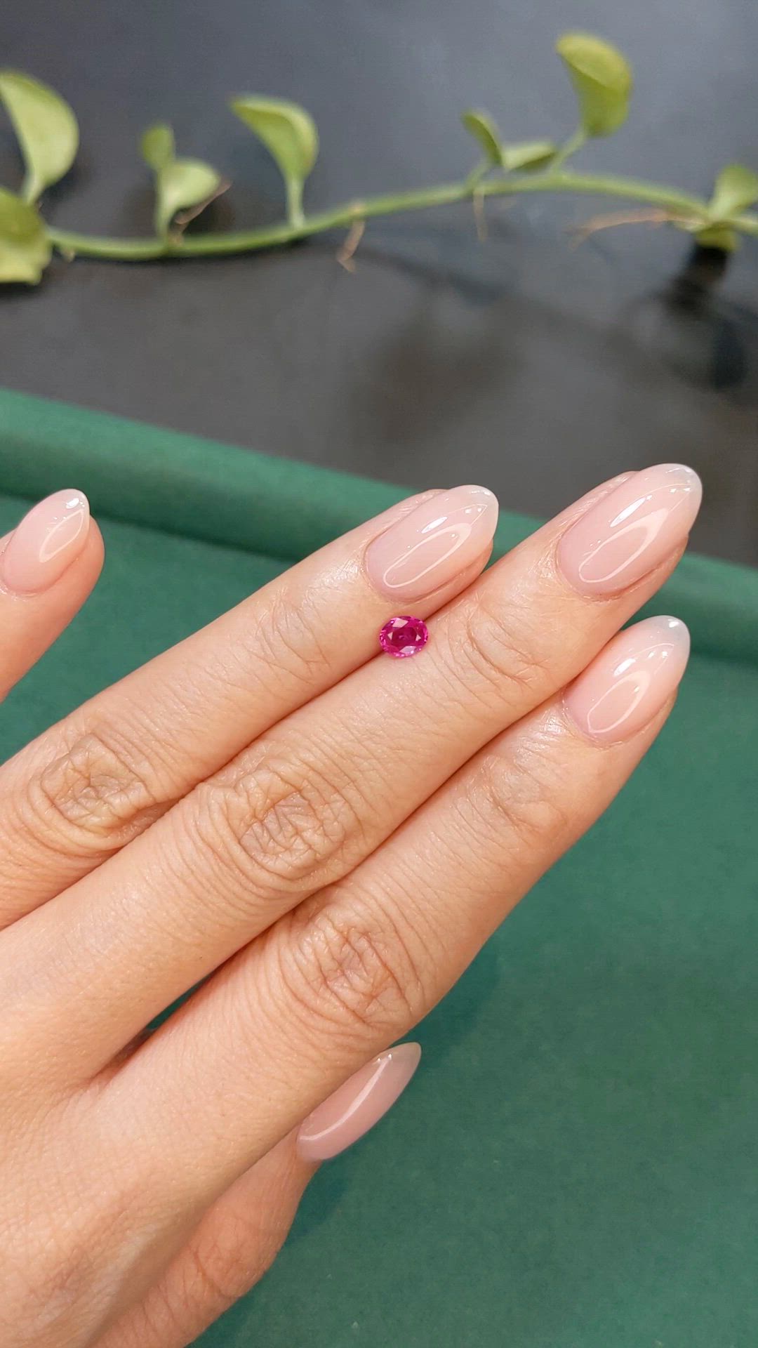 0.41 Ct. Pinkish Red Ruby from Burma (Myanmar) Size Video