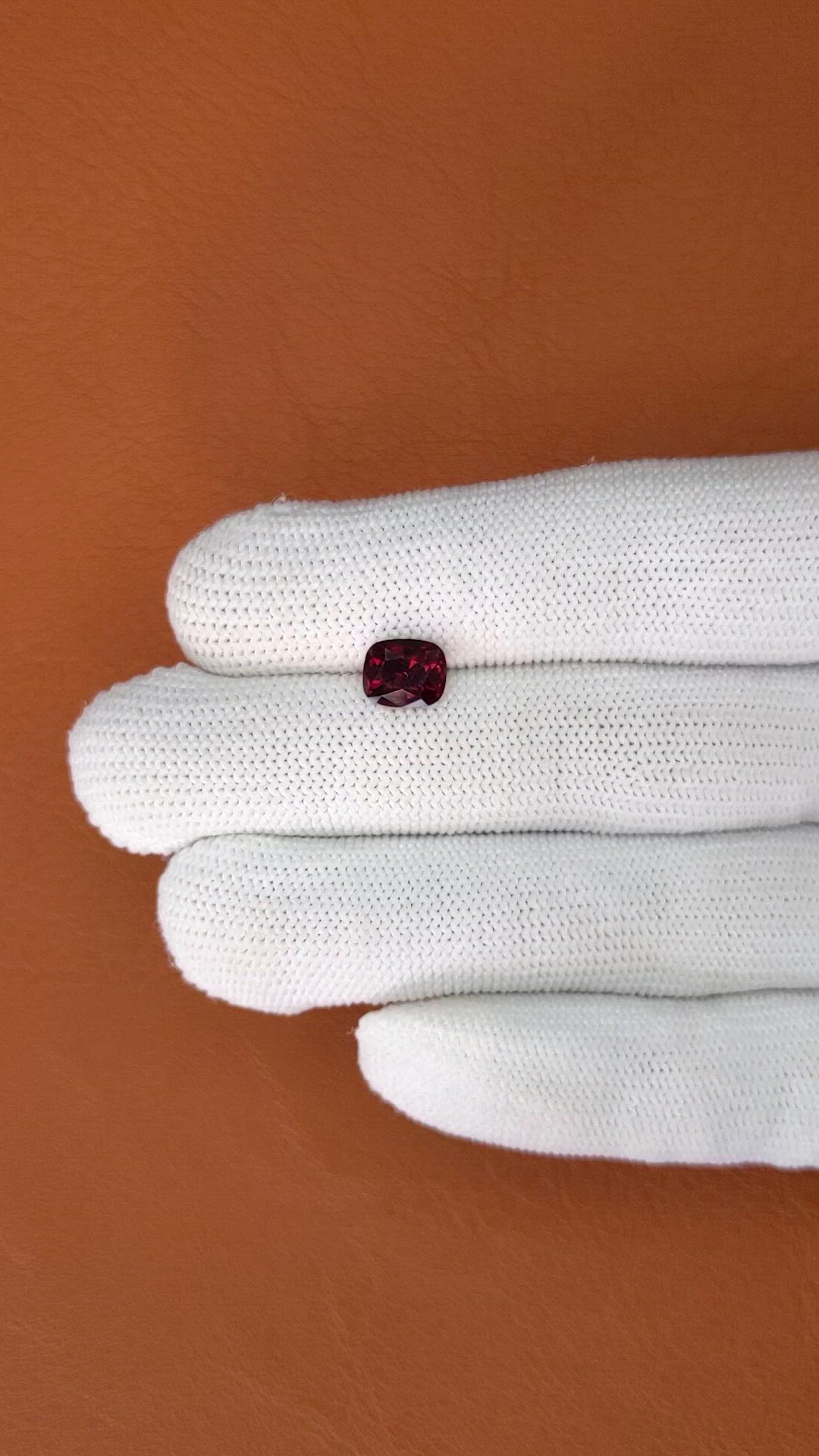 2.03 Ct. Purplish Red Ruby from Ceylon (Sri Lanka) Size Video