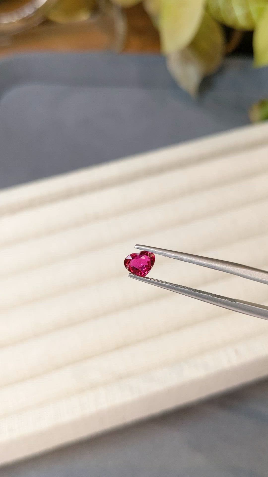 0.68 Ct. Pinkish Red Ruby from Mozambique Size Video
