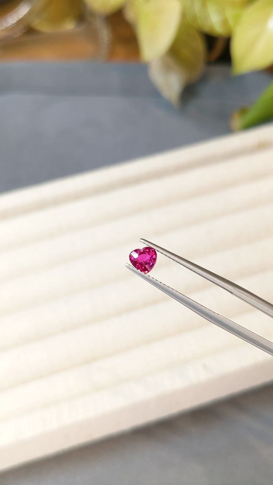 0.74 Ct. Pinkish Red Ruby from Mozambique Size Video