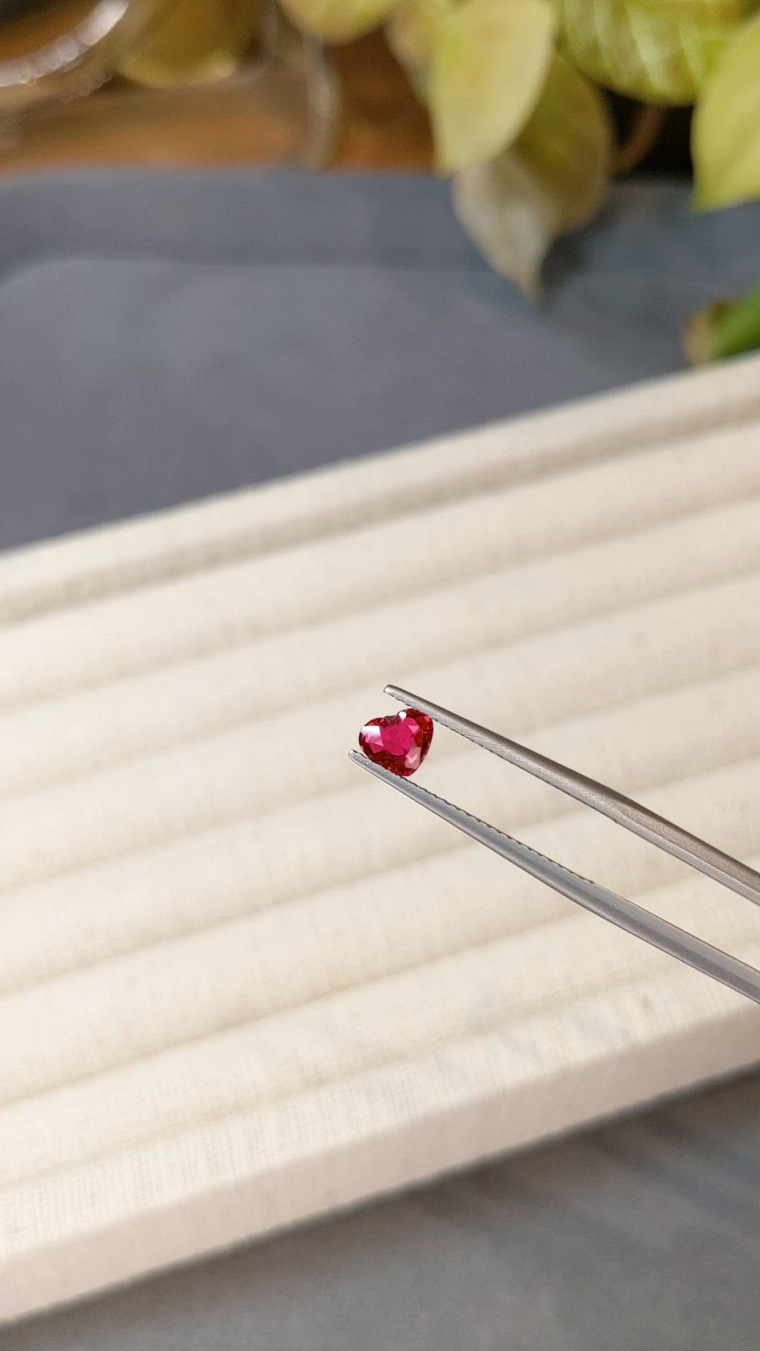 0.65 Ct. Pinkish Red Ruby from Mozambique Size Video