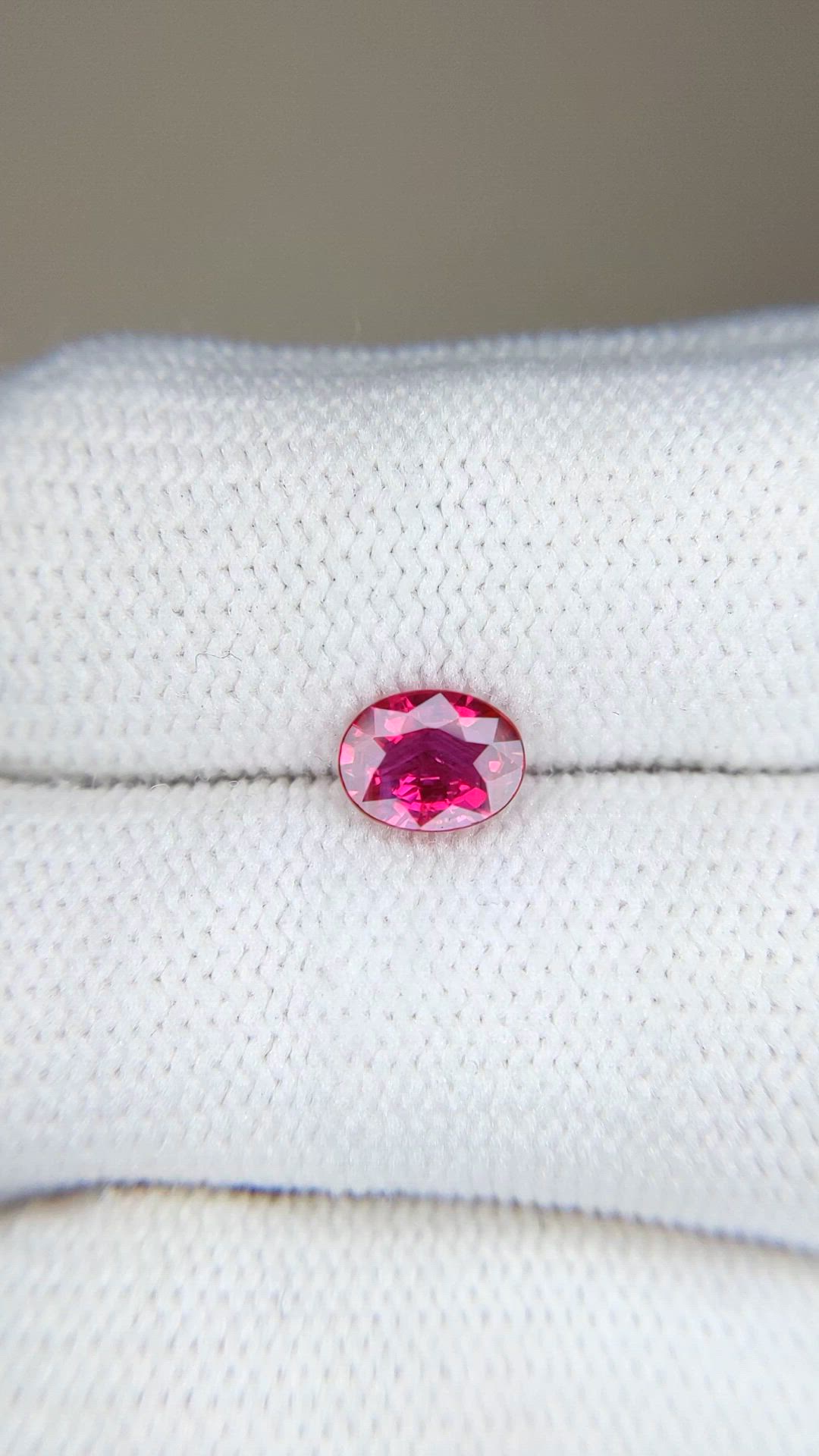0.87 Ct. Pinkish Red Ruby from Mozambique Size Video