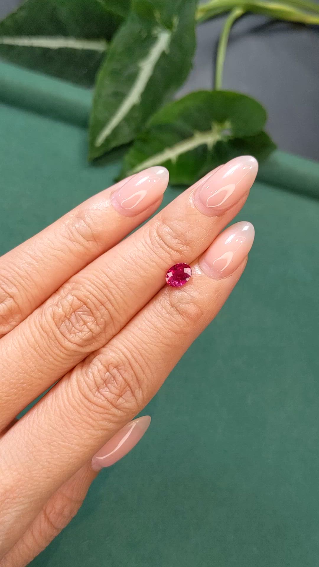 0.87 Ct. Pinkish Red Ruby from Mozambique Size Video
