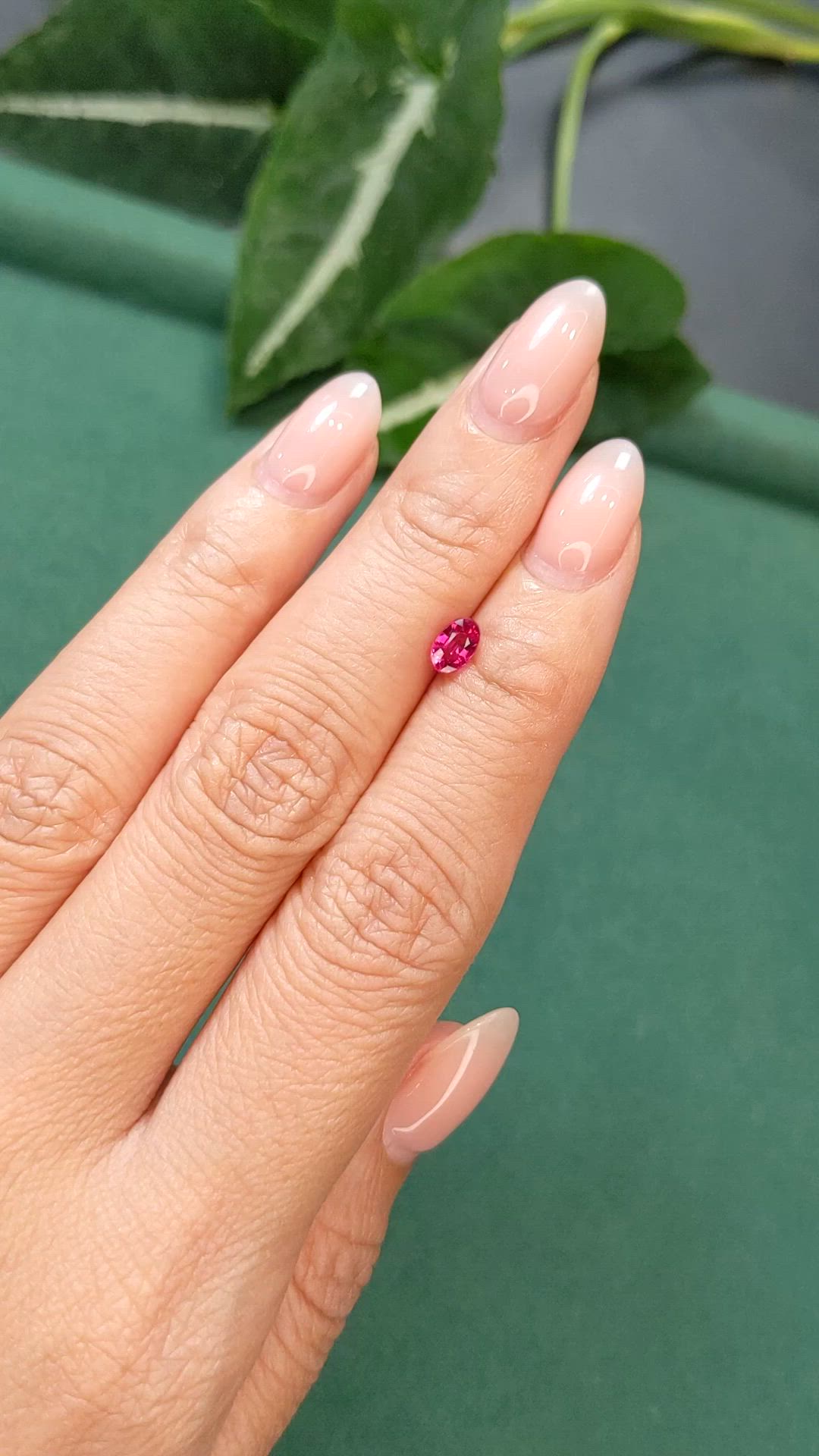 0.65 Ct. Pinkish Red Ruby from Mozambique Size Video