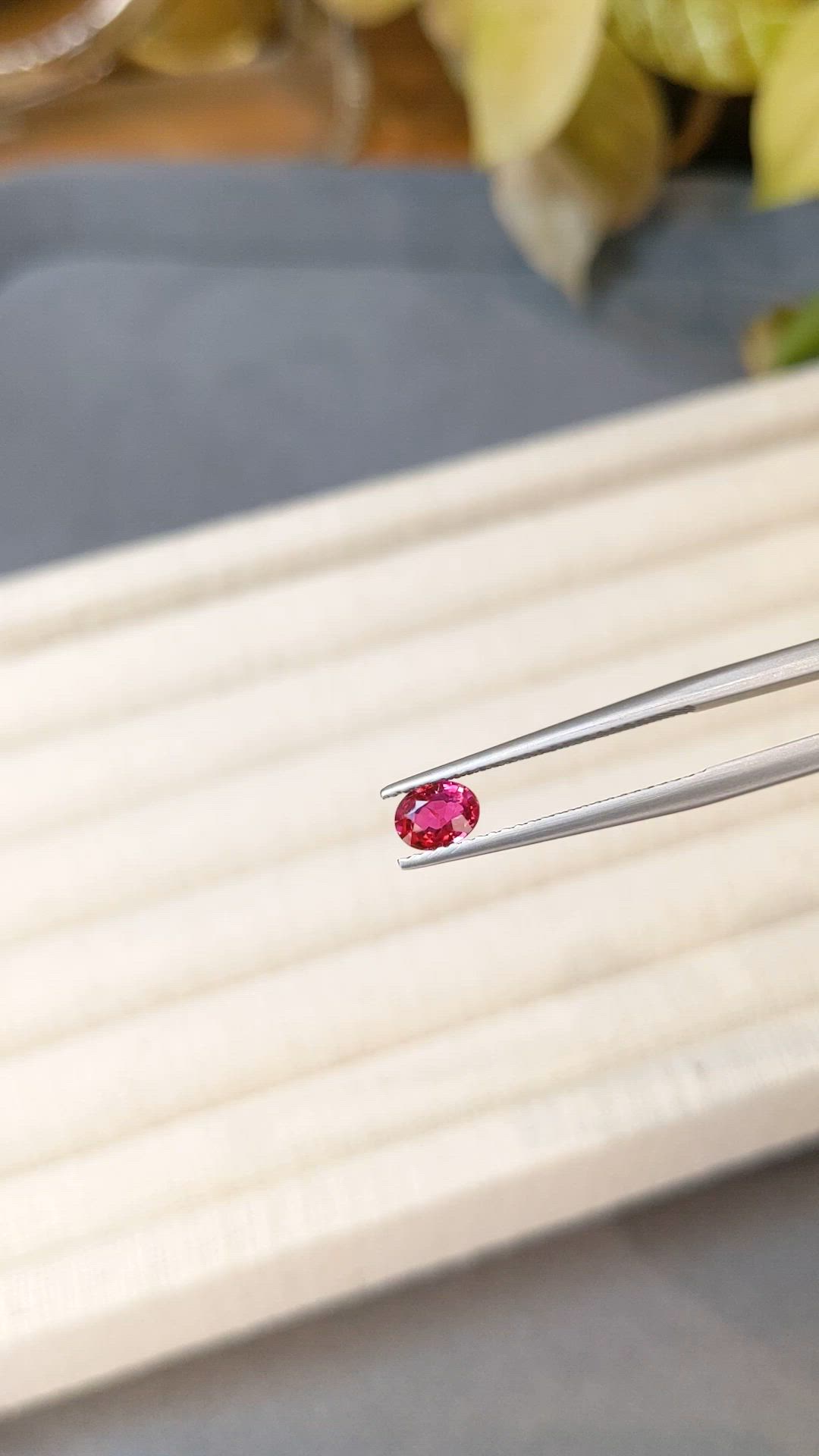 0.62 Ct. Pinkish Red Ruby from Mozambique Size Video