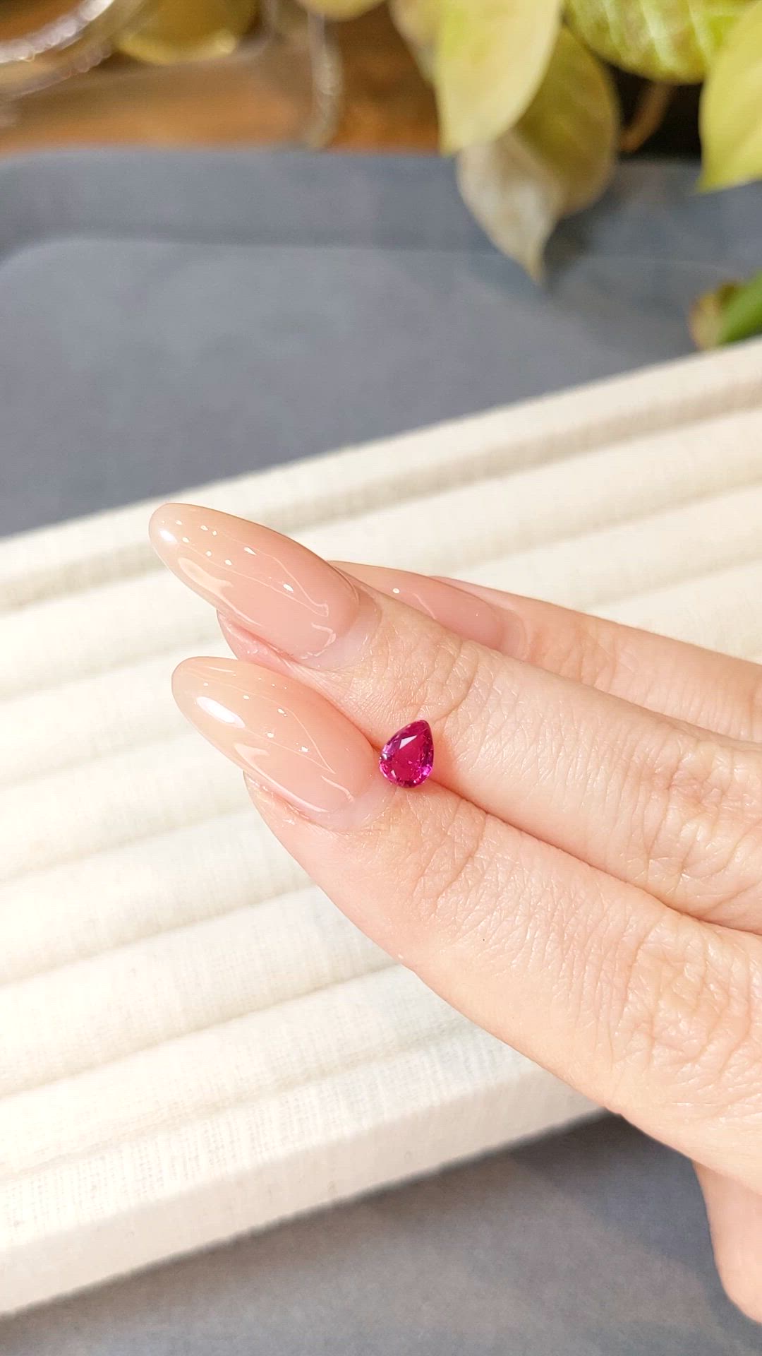 0.77 Ct. Pinkish Red Ruby from Mozambique Size Video