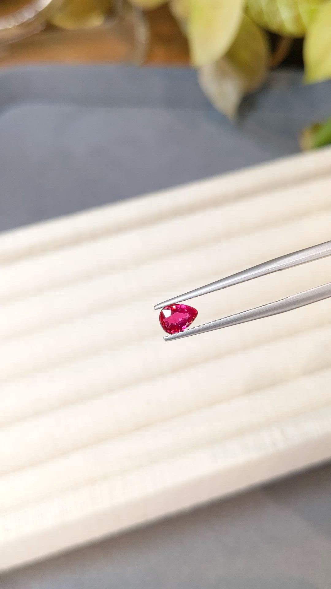 0.77 Ct. Pinkish Red Ruby from Mozambique Size Video