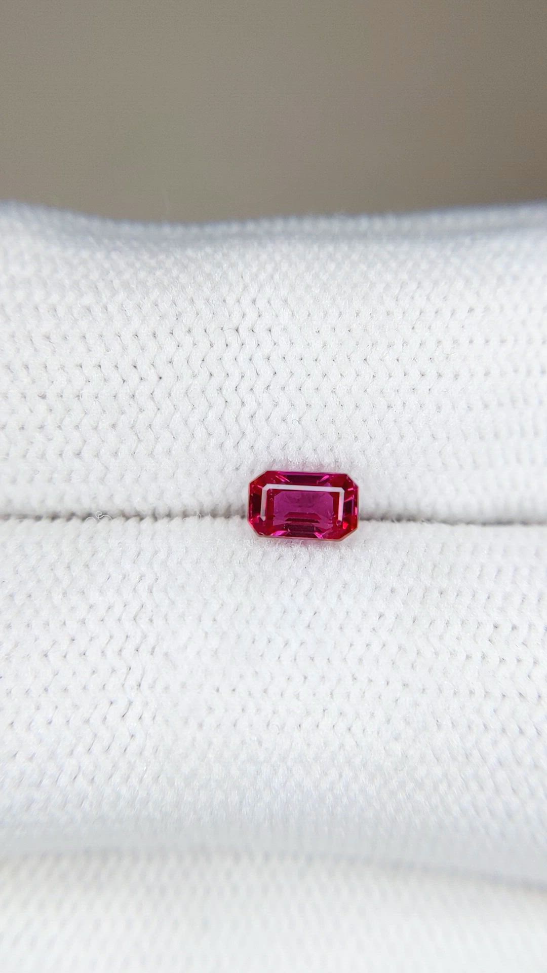 0.55 Ct. Pinkish Red Ruby from Mozambique Size Video