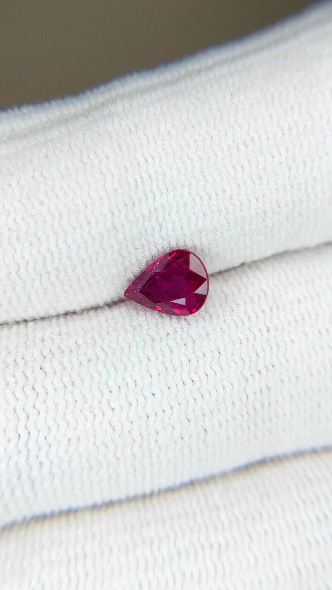 1.03 Ct. Purplish Red Ruby from Mozambique Size Video