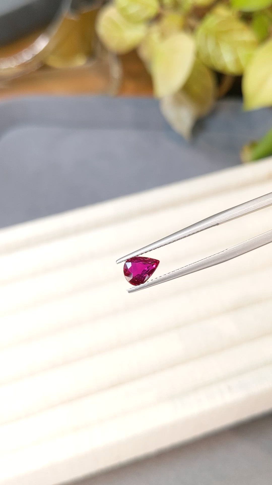 1.03 Ct. Purplish Red Ruby from Mozambique Size Video