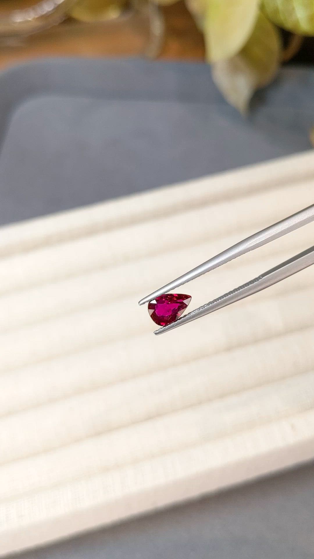 1.06 Ct. Purplish Red Ruby from Mozambique Size Video