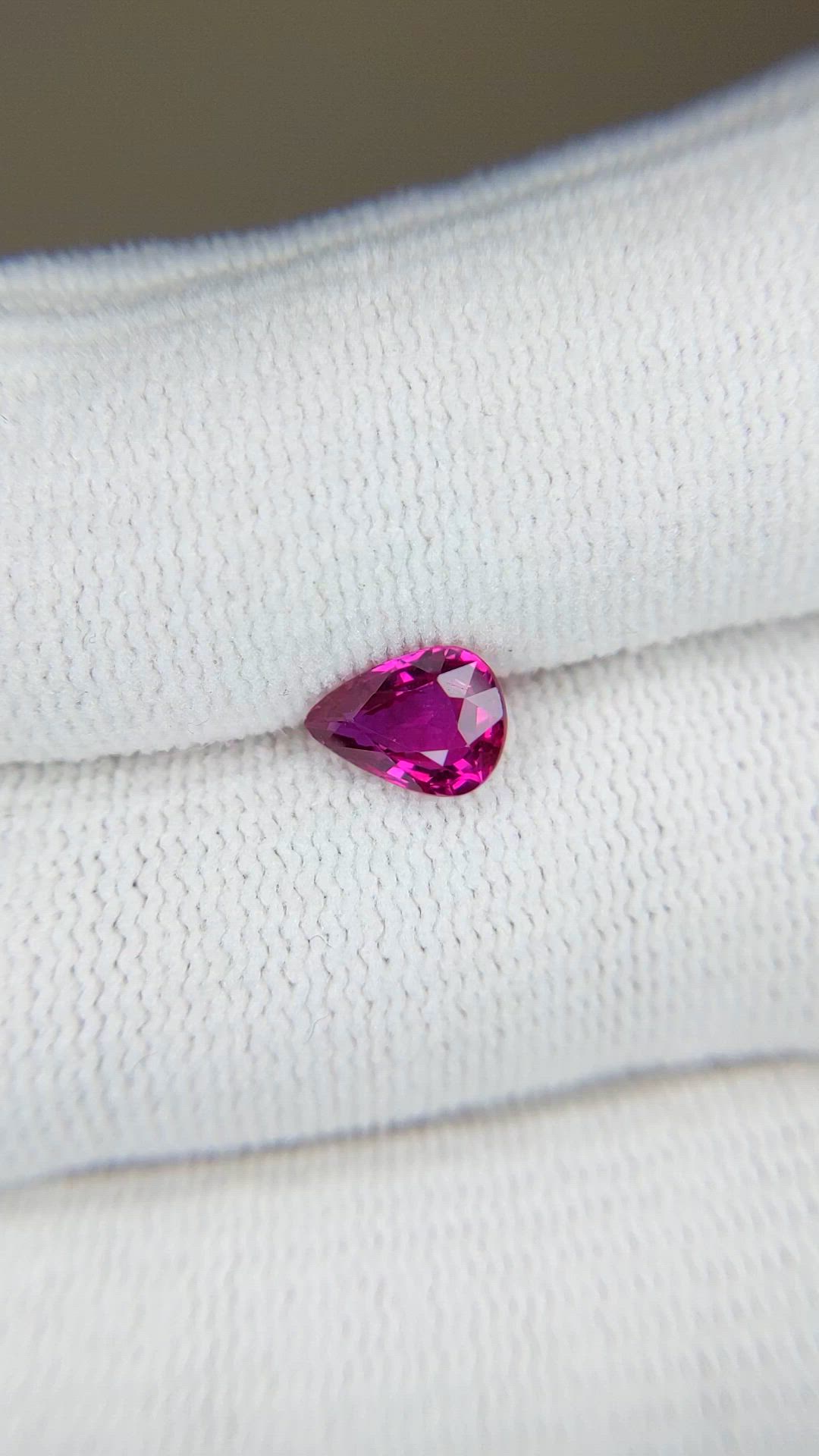 1.09 Ct. Purplish Red Ruby from Mozambique Size Video