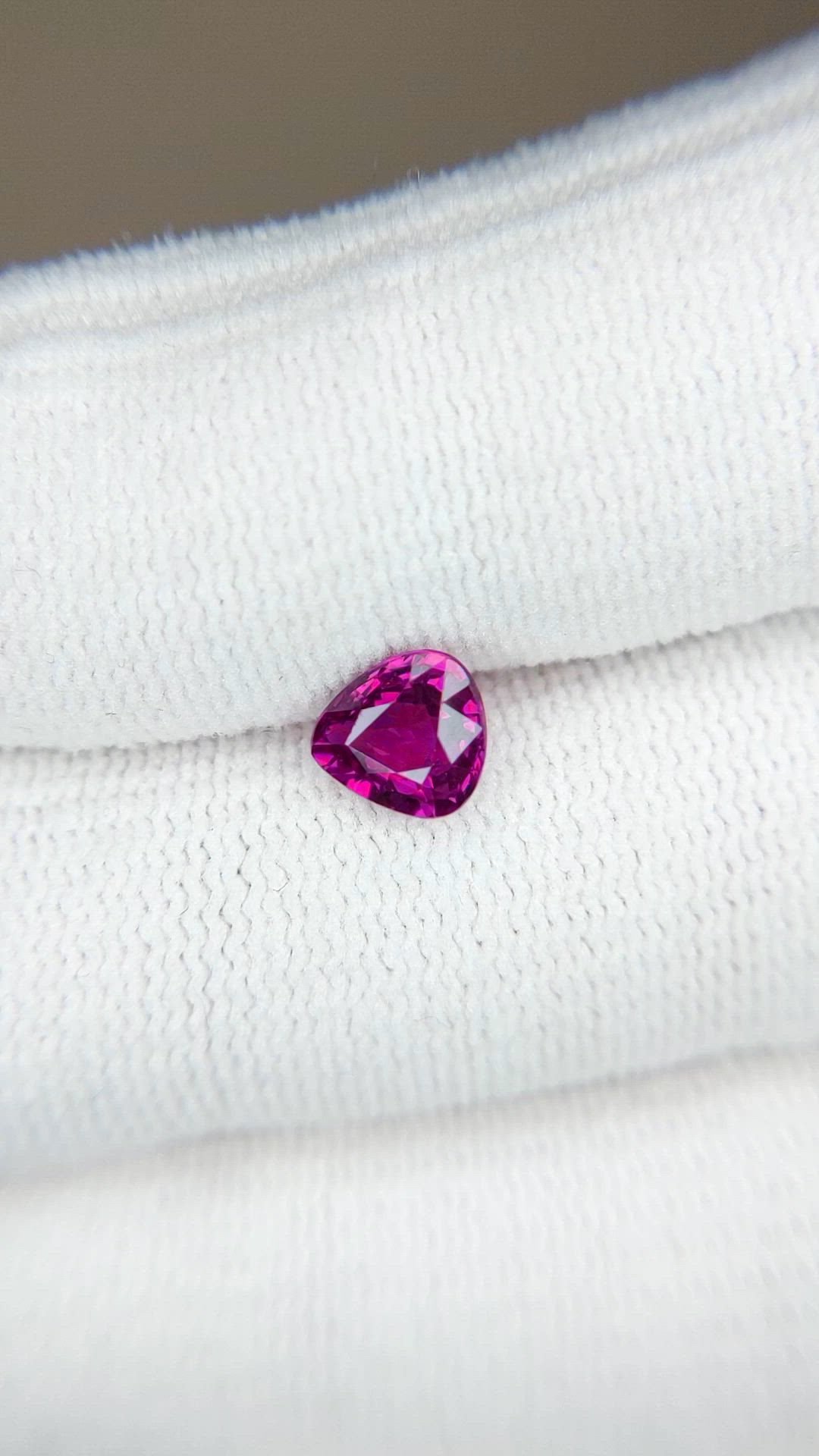 1.04 Ct. Purplish Red Ruby from Mozambique Size Video