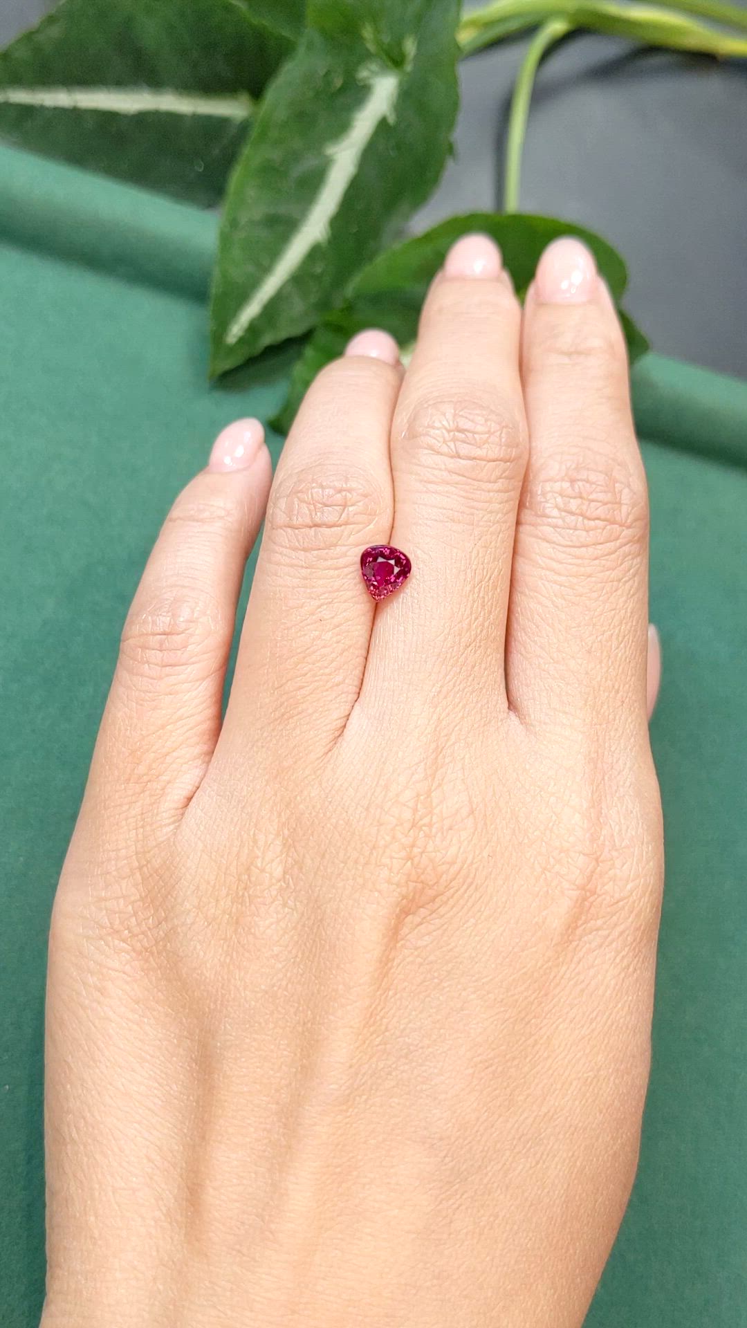 1.19 Ct. Purplish Red Ruby from Mozambique Size Video
