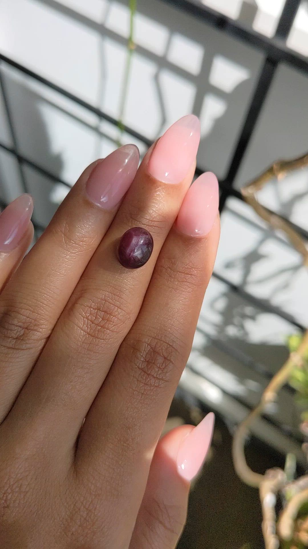 4.44 Ct. Purplish Red Star Ruby from Ceylon (Sri Lanka) Size Video
