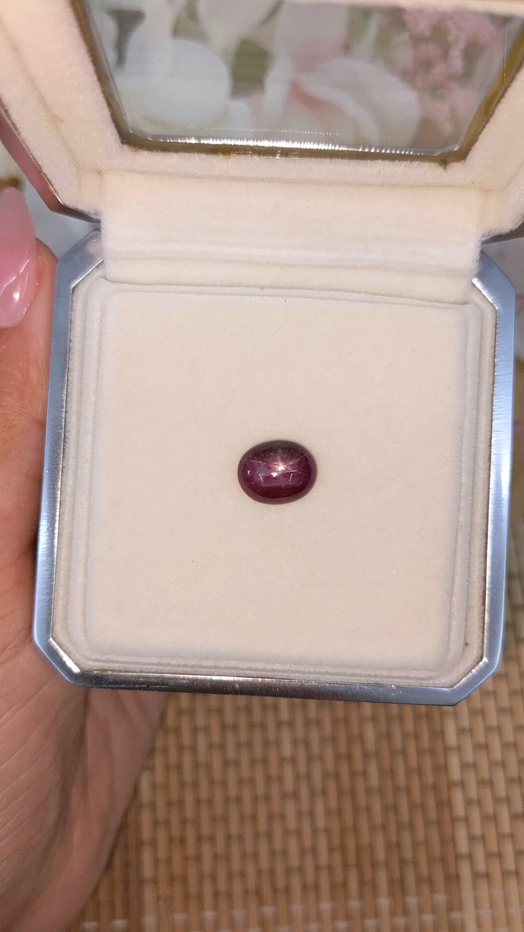 4.44 Ct. Purplish Red Star Ruby from Ceylon (Sri Lanka) Size Video