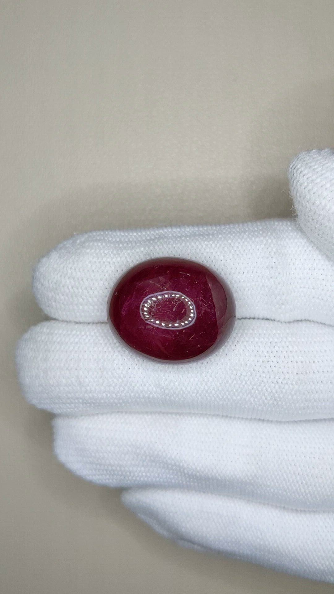43.52 Ct. Purplish Red Cabochon Ruby from Mozambique Size Video