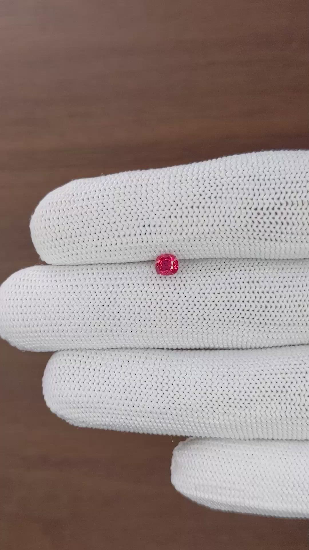 0.46 Ct. Pinkish Red Ruby from Mozambique Size Video