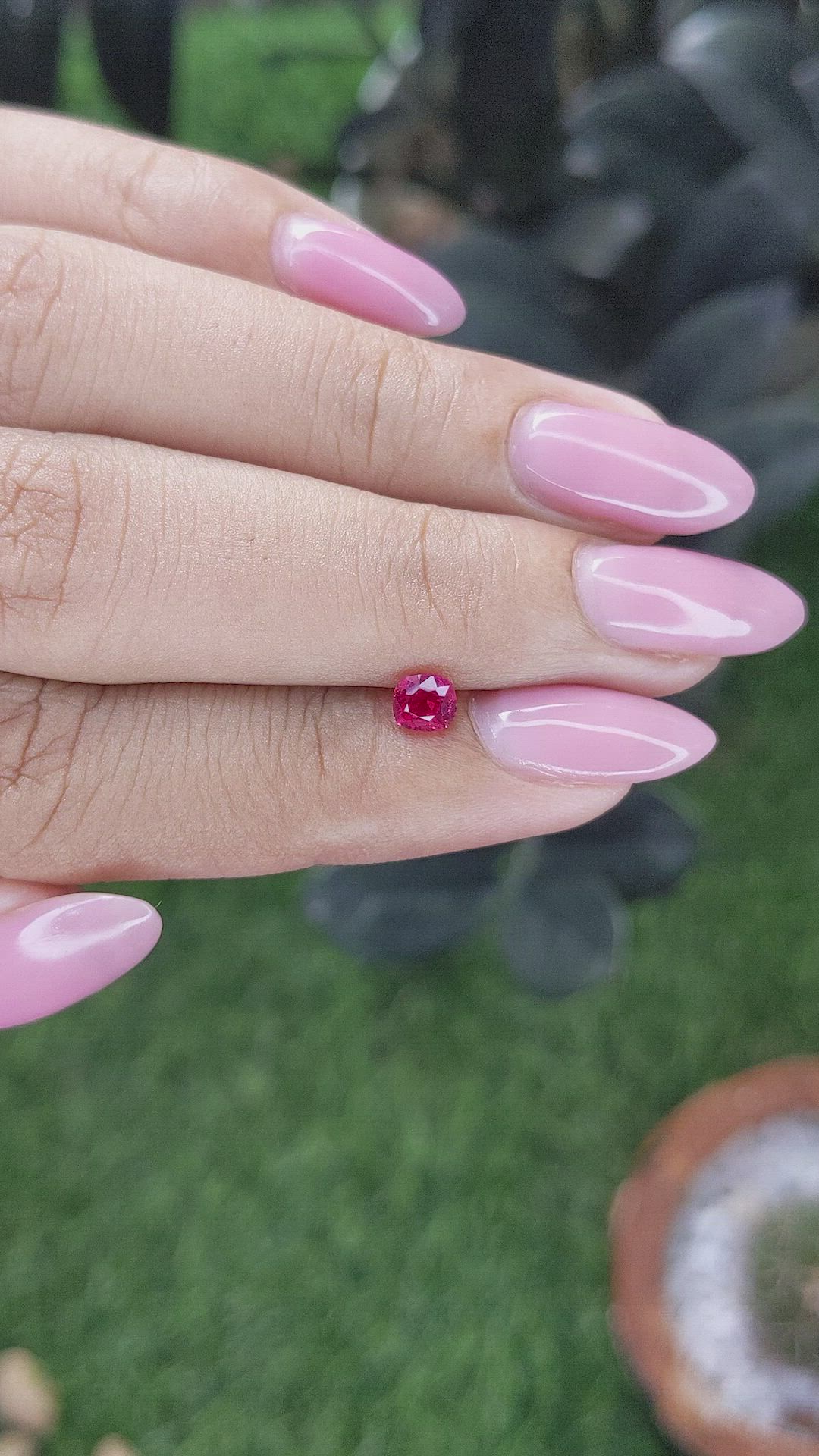 0.46 Ct. Pinkish Red Ruby from Mozambique Size Video