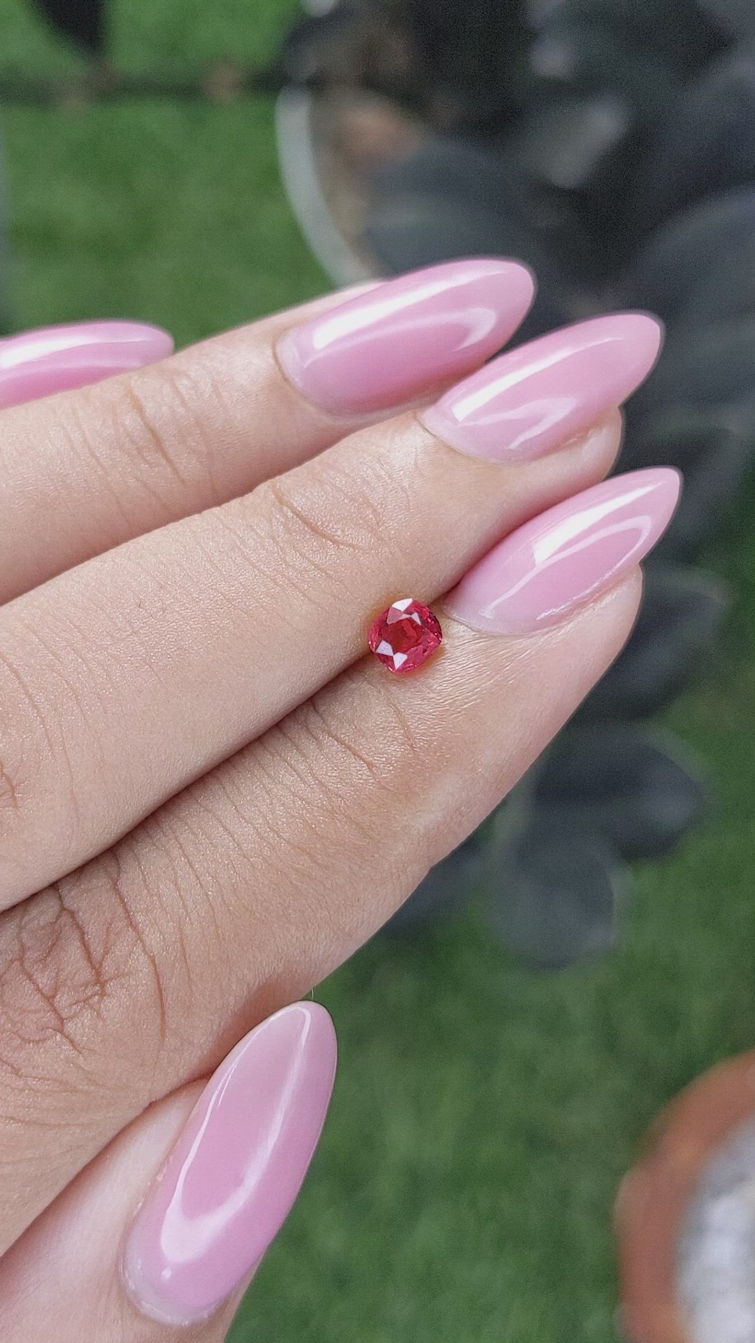 0.46 Ct. Pinkish Red Ruby from Mozambique Size Video
