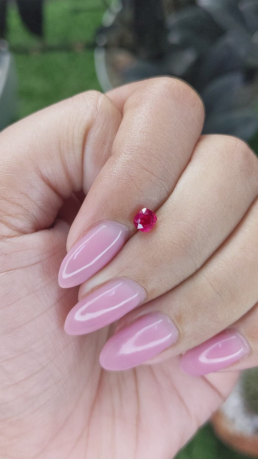 0.46 Ct. Pinkish Red Ruby from Mozambique Size Video