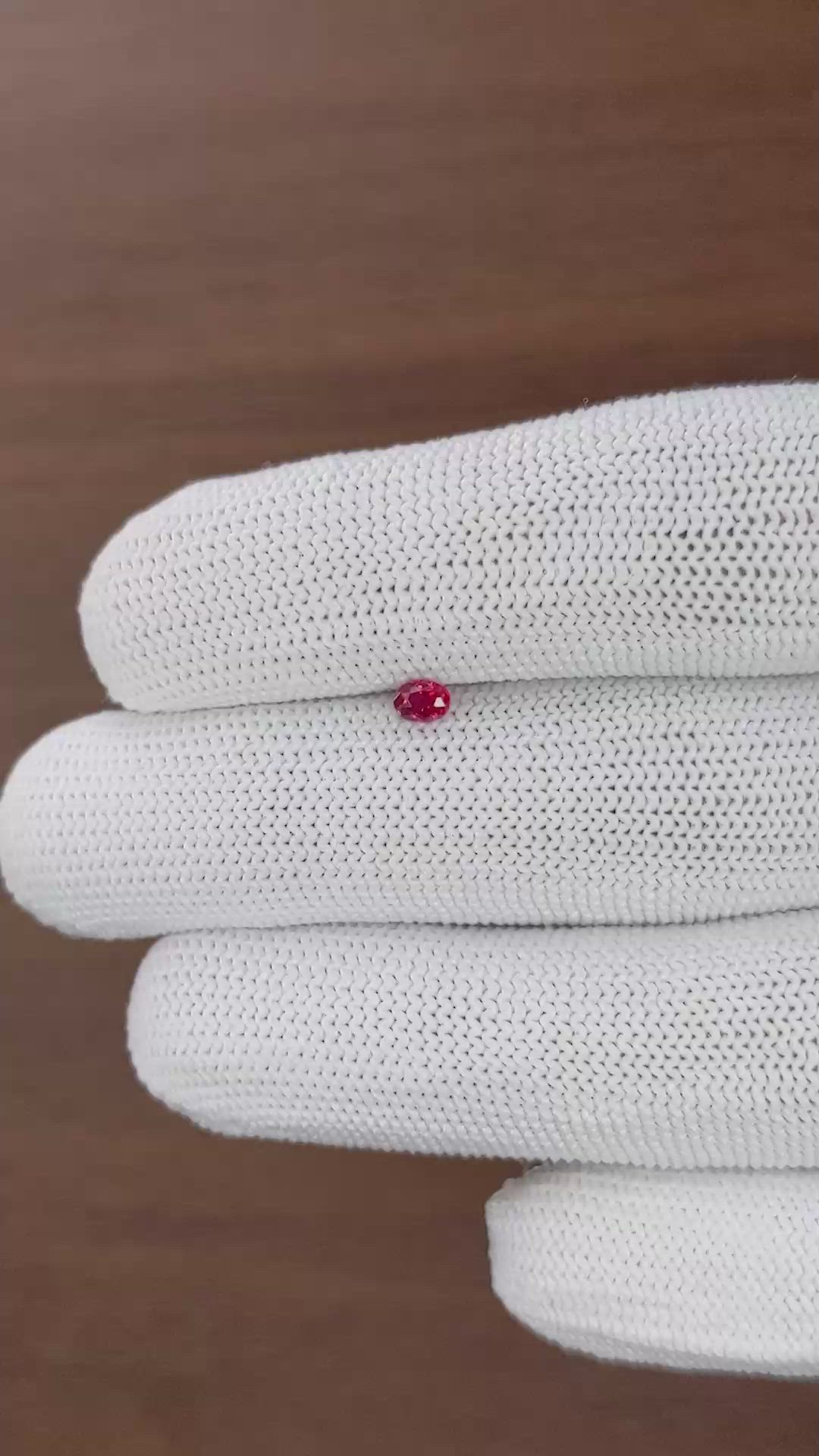 0.25 Ct. Pinkish Red Ruby from Mozambique Size Video