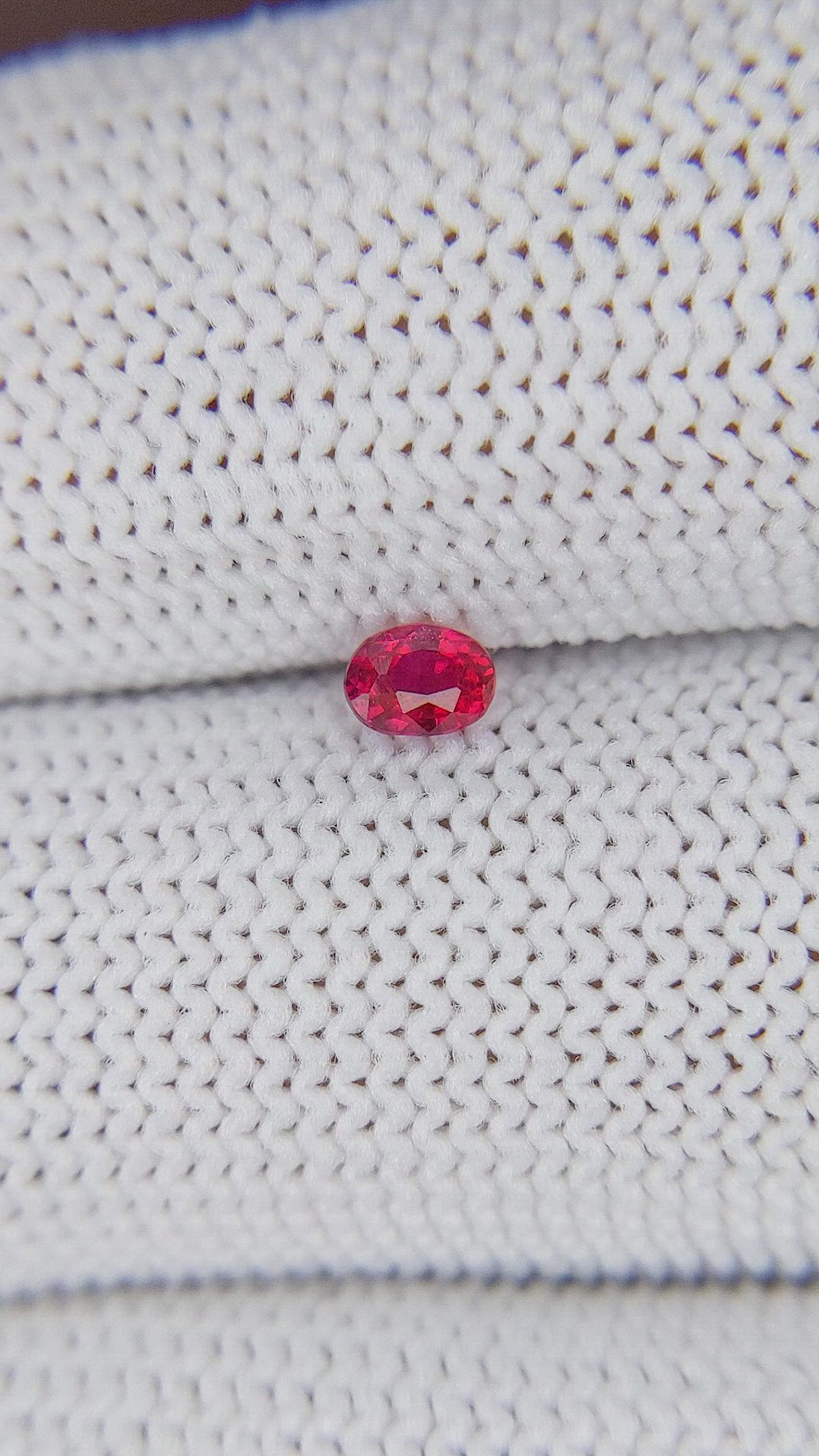 0.25 Ct. Pinkish Red Ruby from Mozambique Size Video