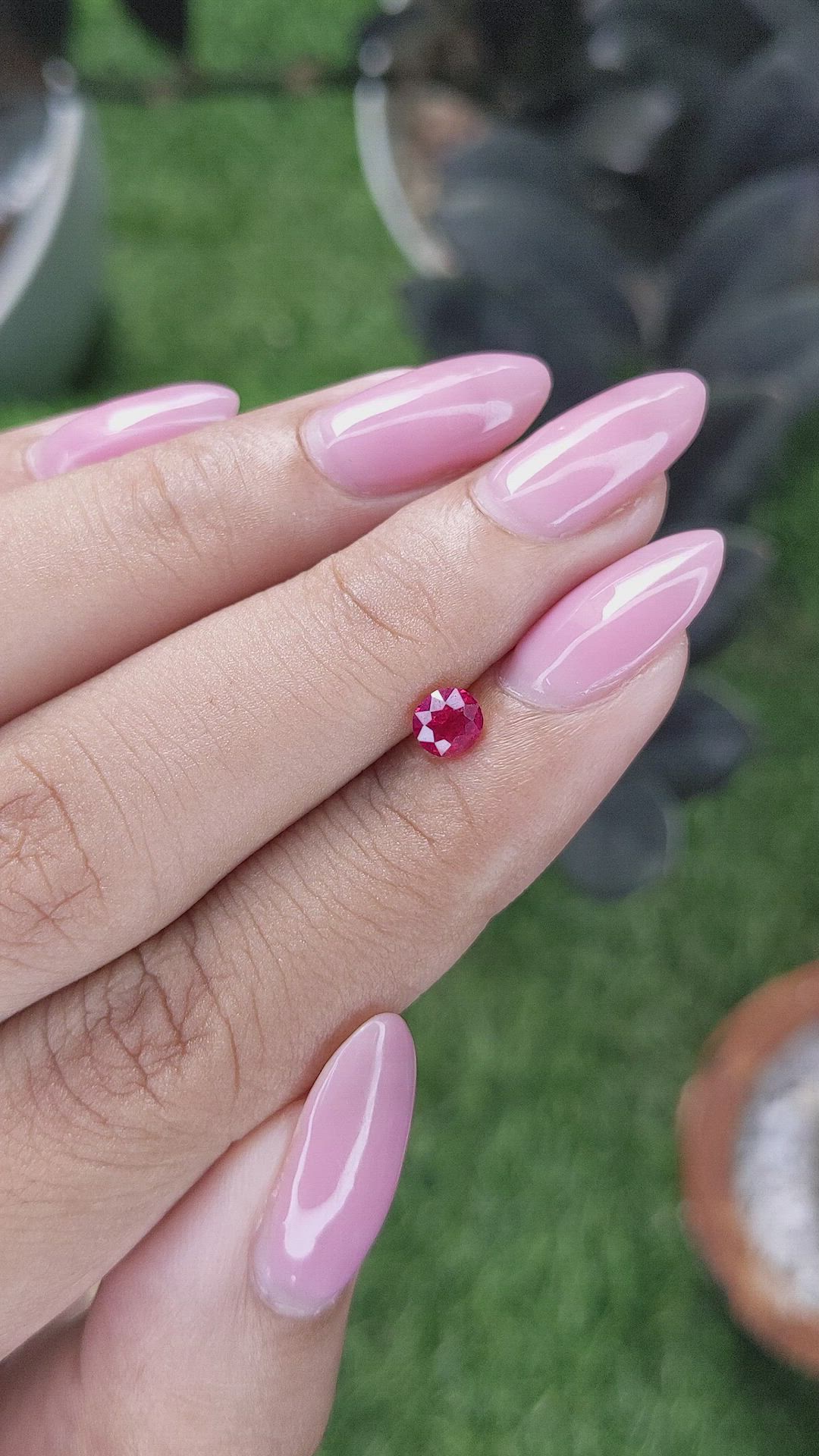 0.49 Ct. Pinkish Red Ruby from Mozambique Size Video