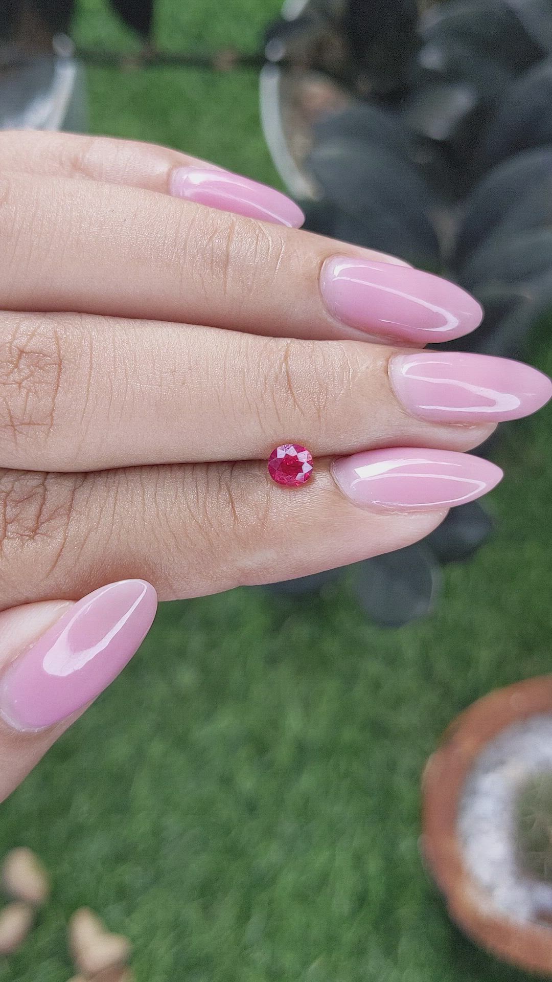 0.49 Ct. Pinkish Red Ruby from Mozambique Size Video