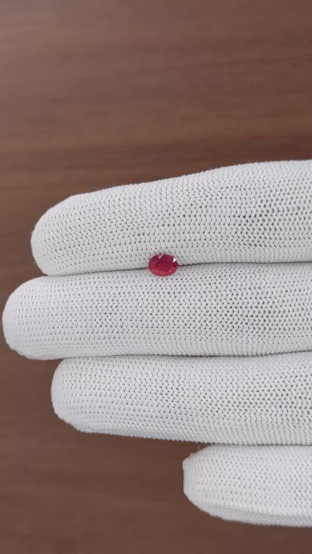 0.58 Ct. Ruby from Mozambique Size Video