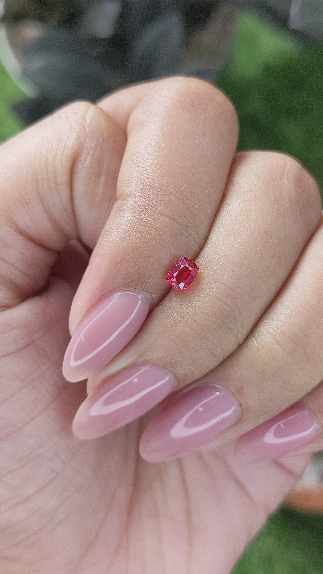 0.48 Ct. Pinkish Red Ruby from Mozambique Size Video